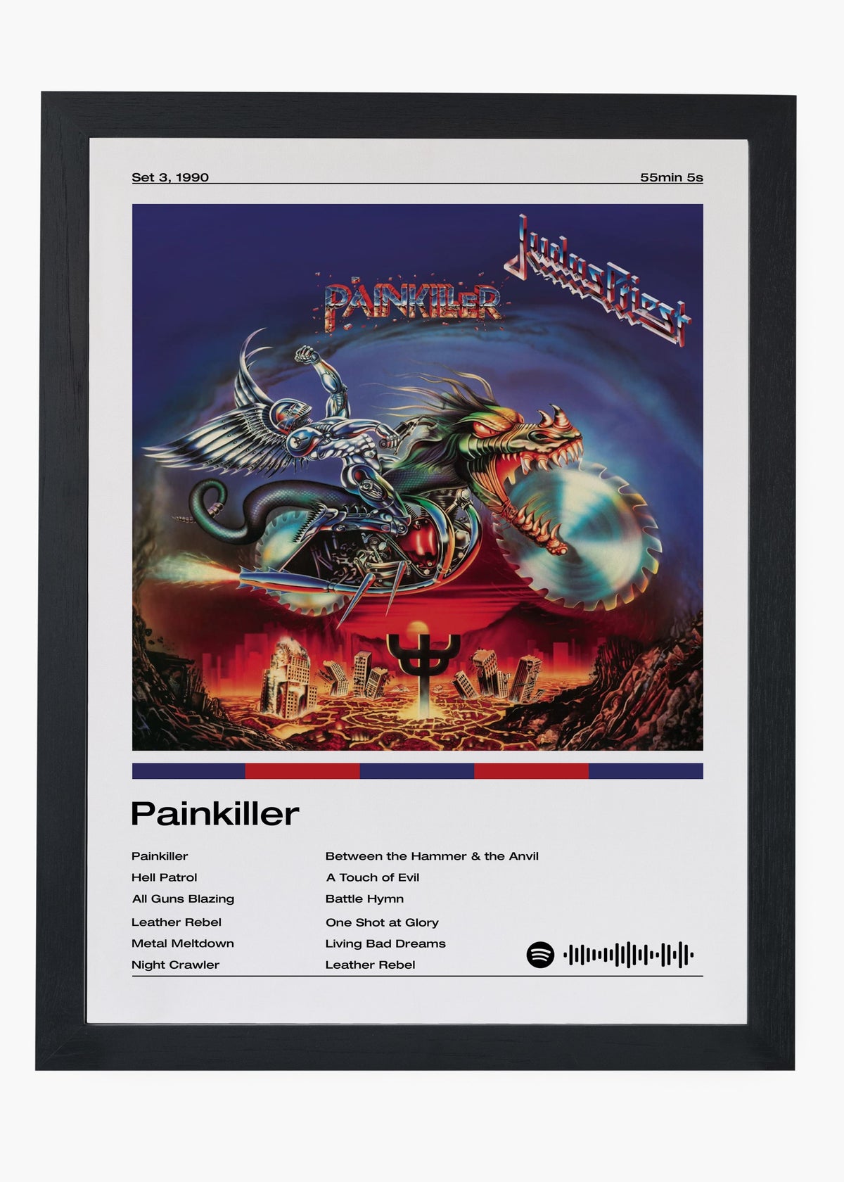 Quadro decorativo Judas Priest Painkiller — arte de heavy metal para parede | Cübe Quadros