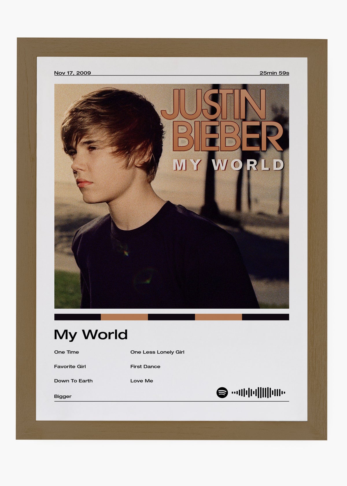 Quadro decorativo Justin Bieber My World — arte pop para parede | Cübe Quadros