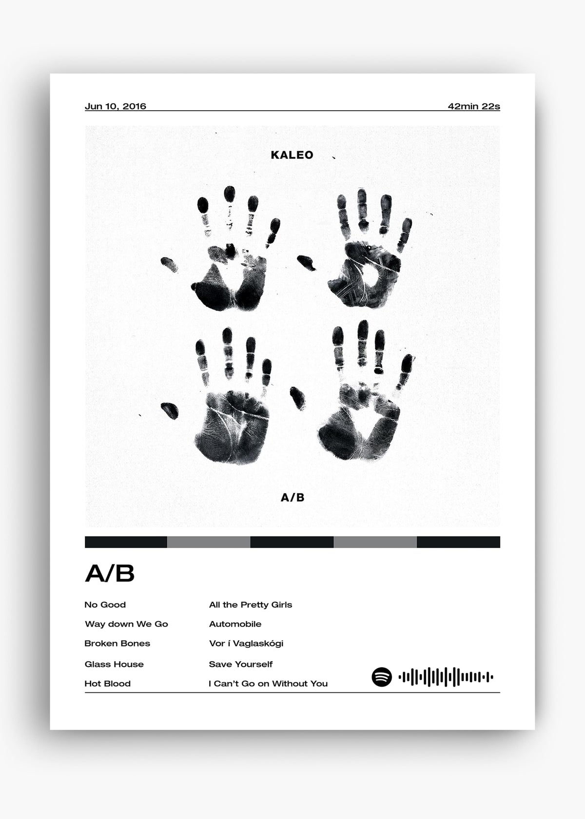 Quadro decorativo Kaleo A/B — arte musical para parede | Cübe Quadros