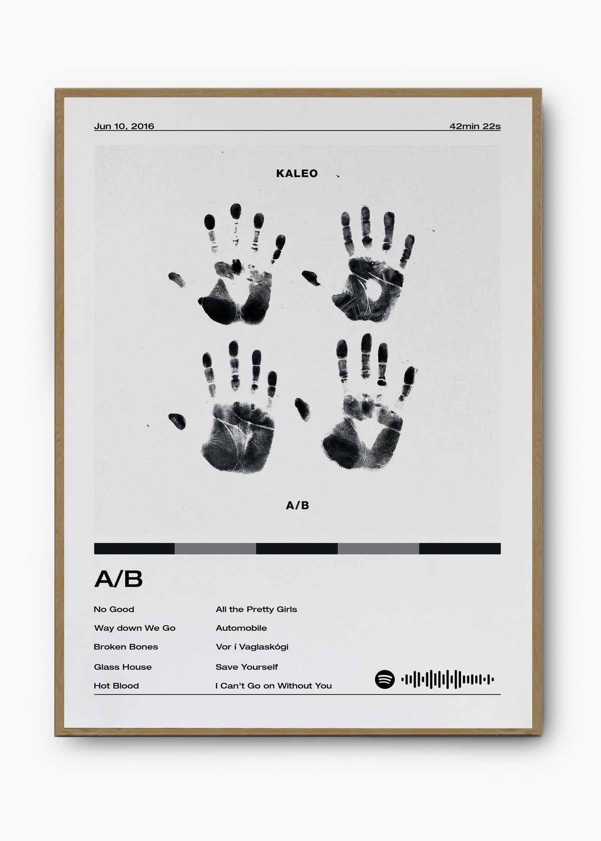 Quadro decorativo Kaleo A/B — arte musical para parede | Cübe Quadros