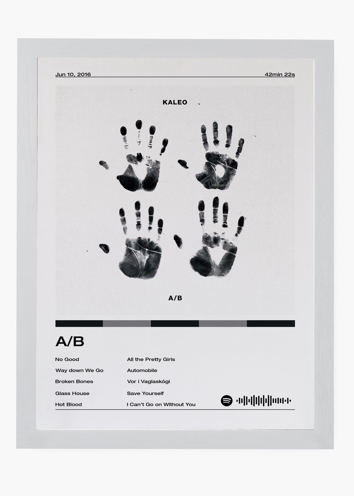 Quadro decorativo Kaleo A/B — arte musical para parede | Cübe Quadros