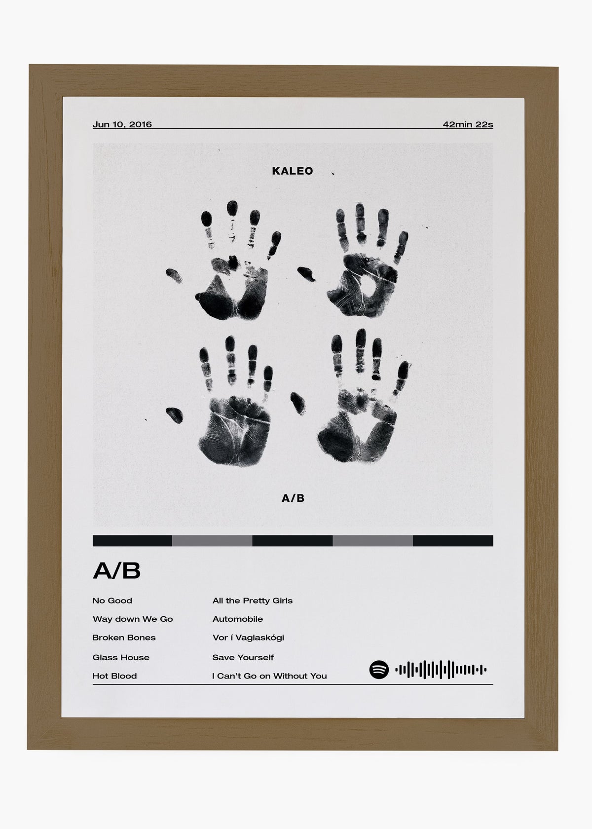 Quadro decorativo Kaleo A/B — arte musical para parede | Cübe Quadros