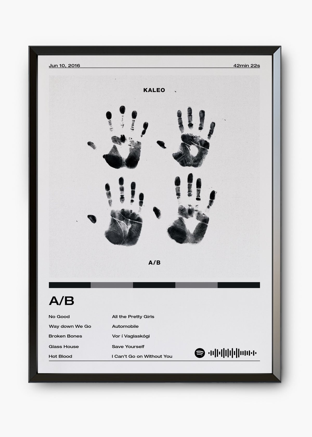 Quadro decorativo Kaleo A/B — arte musical para parede | Cübe Quadros