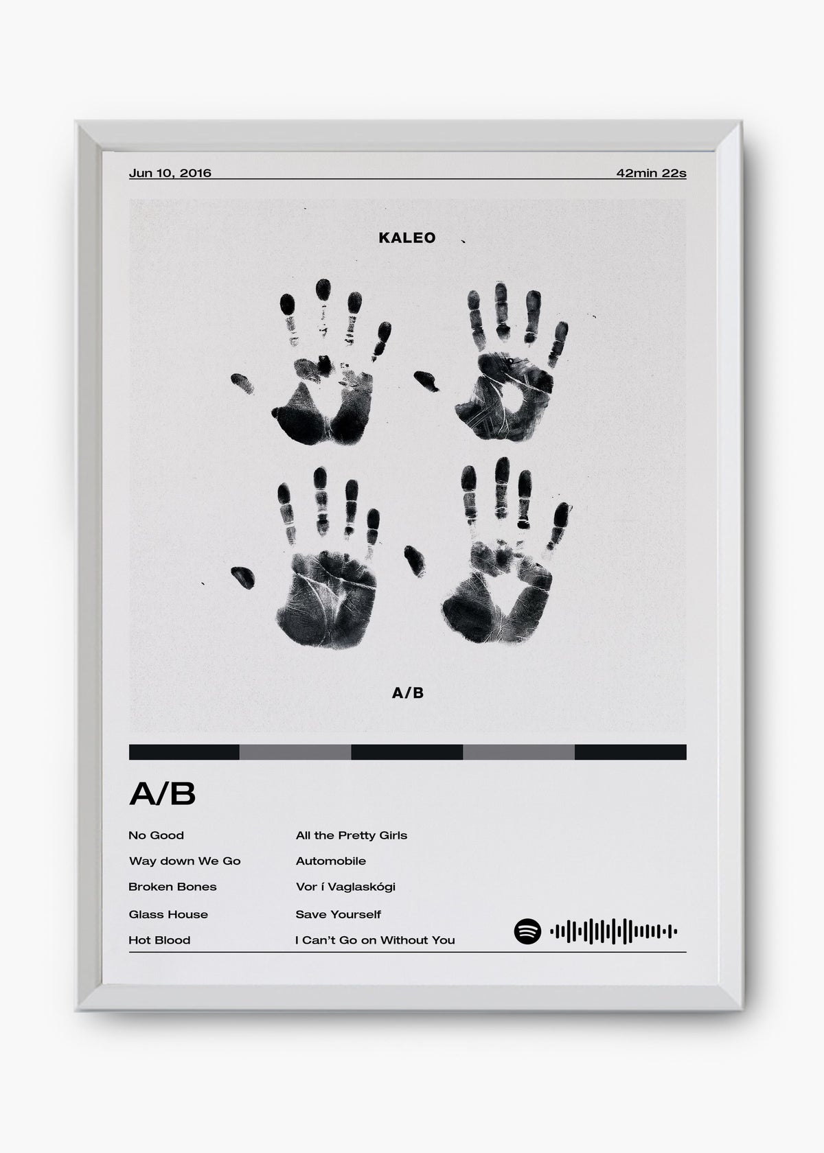 Quadro decorativo Kaleo A/B — arte musical para parede | Cübe Quadros