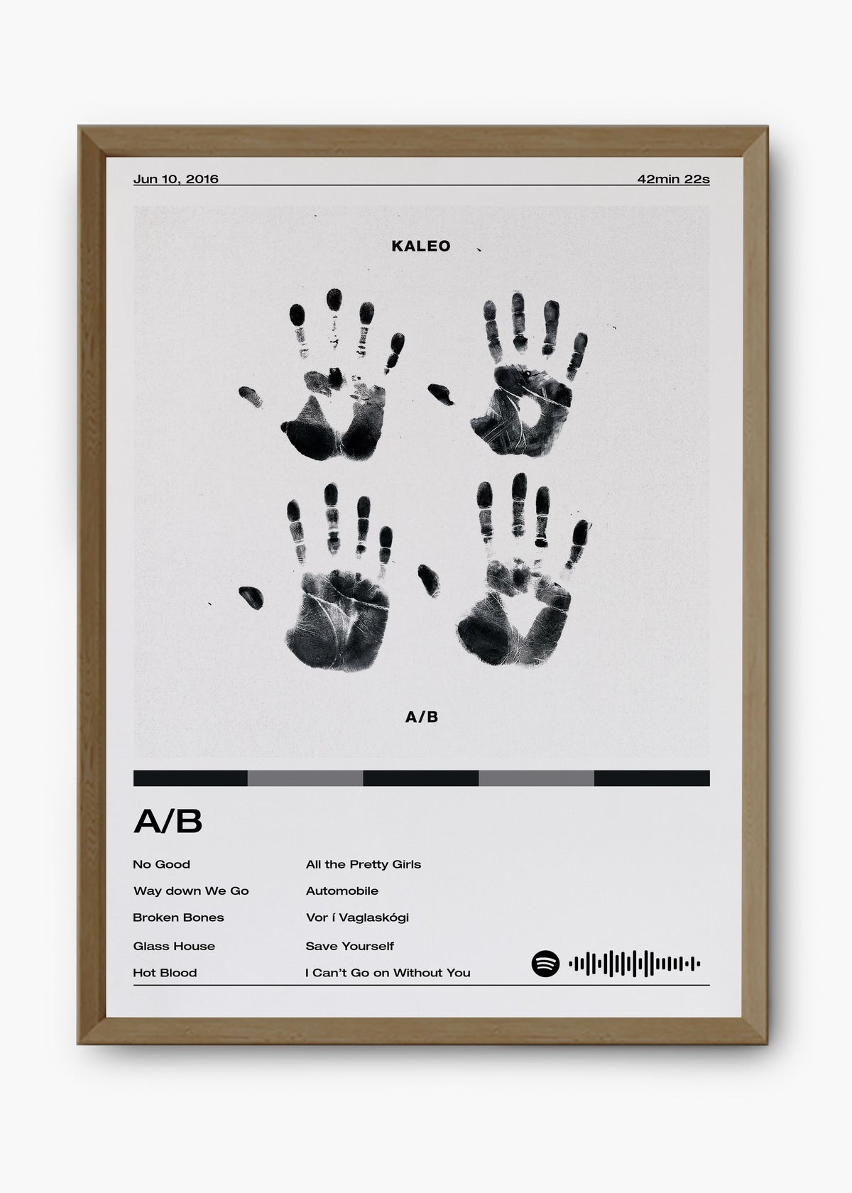 Quadro decorativo Kaleo A/B — arte musical para parede | Cübe Quadros