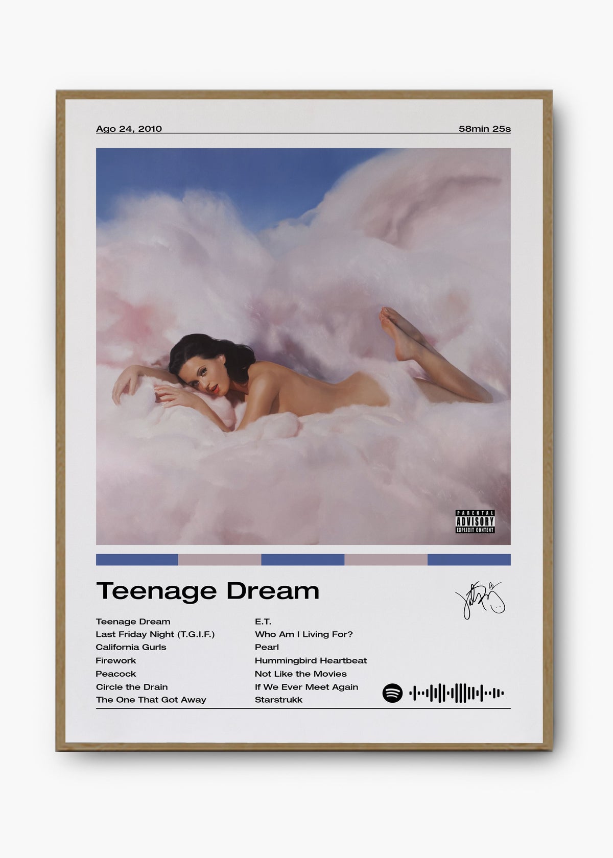 Quadro decorativo Katy Perry Teenage Dream — arte pop para parede | Cübe Quadros