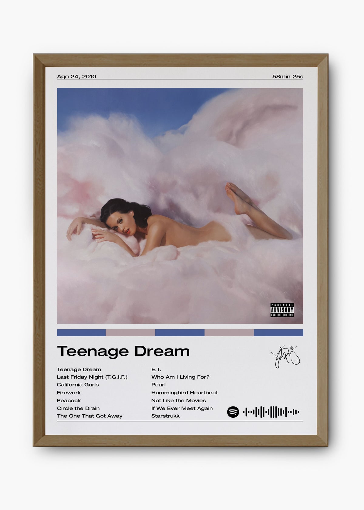 Quadro decorativo Katy Perry Teenage Dream — arte pop para parede | Cübe Quadros