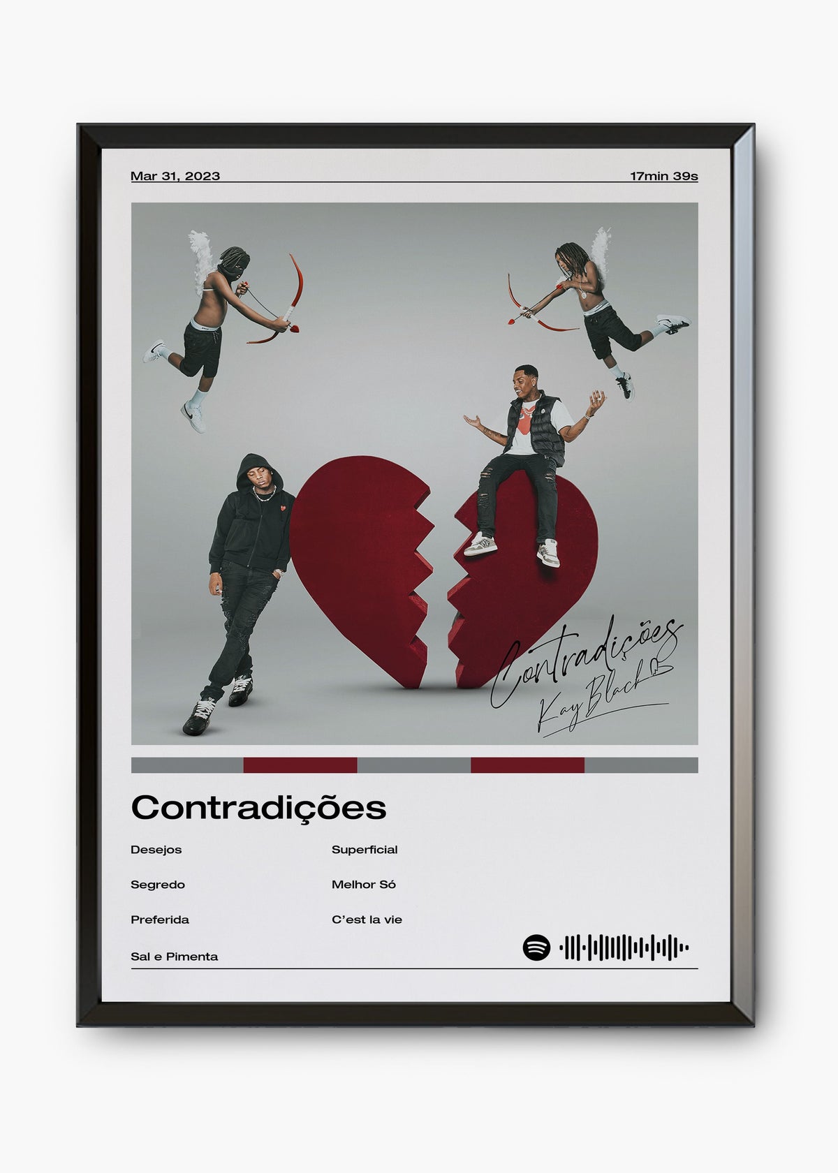 Quadro decorativo KayBlack Contradições — arte de rap brasileiro para parede | Cübe Quadros