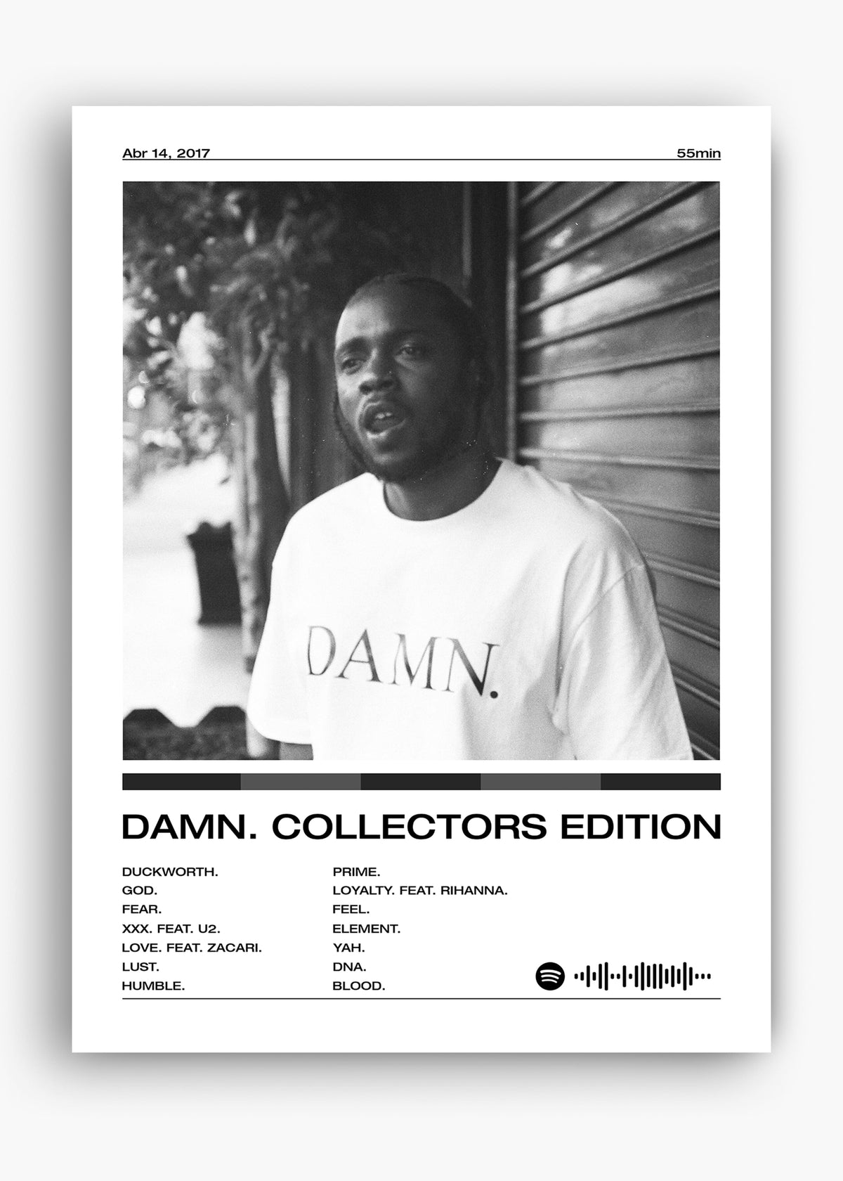 Quadro decorativo Kendrick Lamar Damn — arte de rap para parede | Cübe Quadros