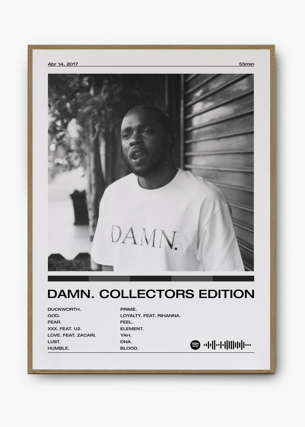 Quadro decorativo Kendrick Lamar Damn — arte de rap para parede | Cübe Quadros