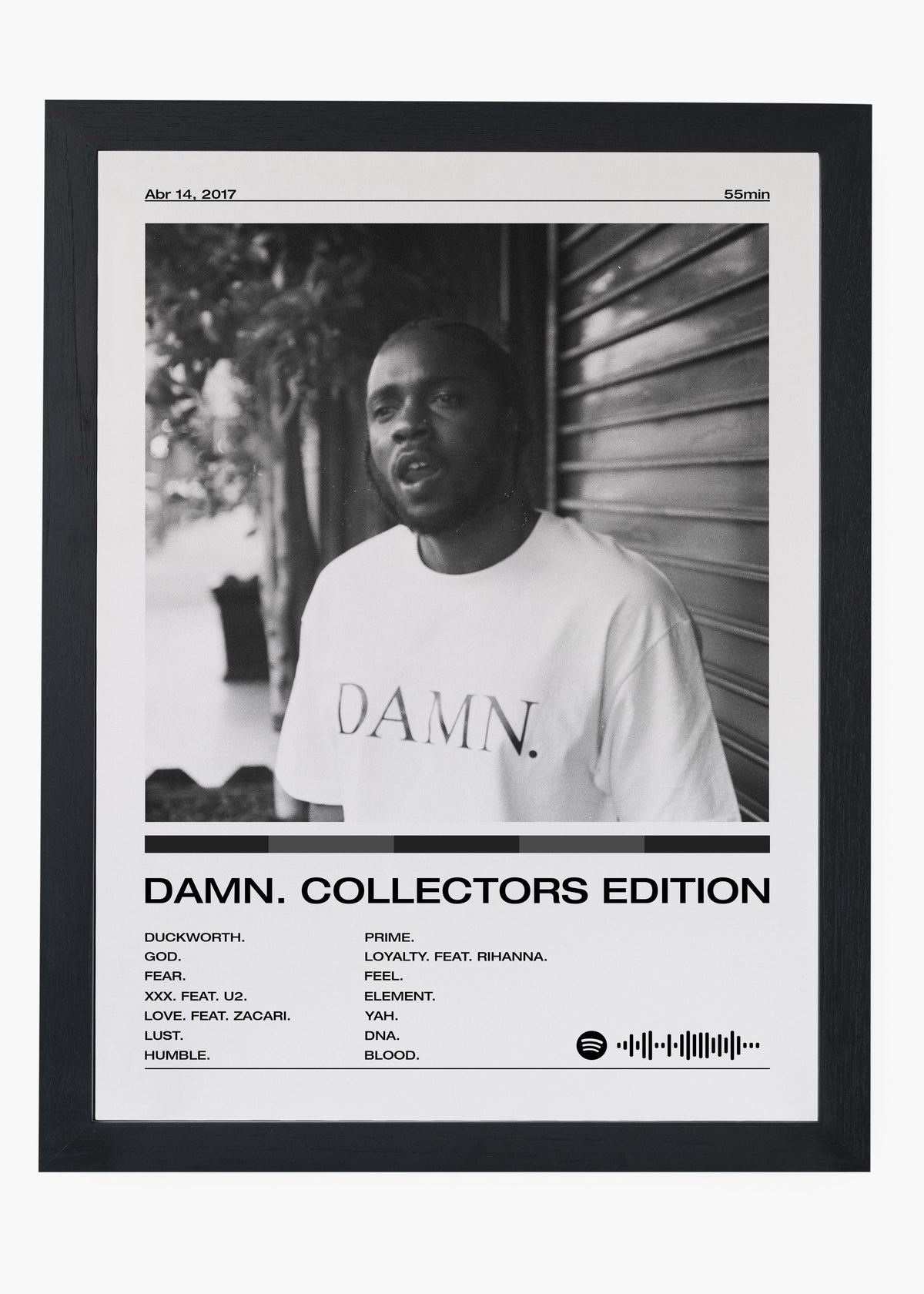 Quadro decorativo Kendrick Lamar Damn — arte de rap para parede | Cübe Quadros