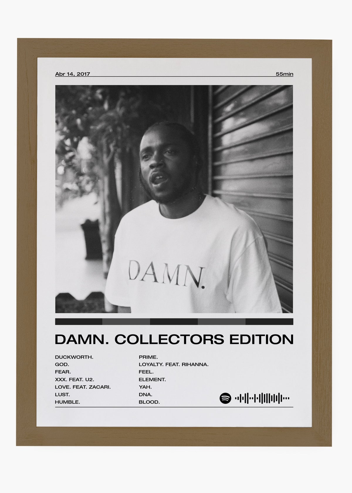 Quadro decorativo Kendrick Lamar Damn — arte de rap para parede | Cübe Quadros