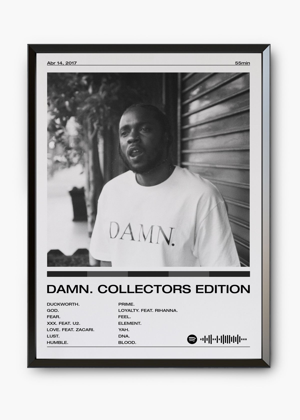 Quadro decorativo Kendrick Lamar Damn — arte de rap para parede | Cübe Quadros