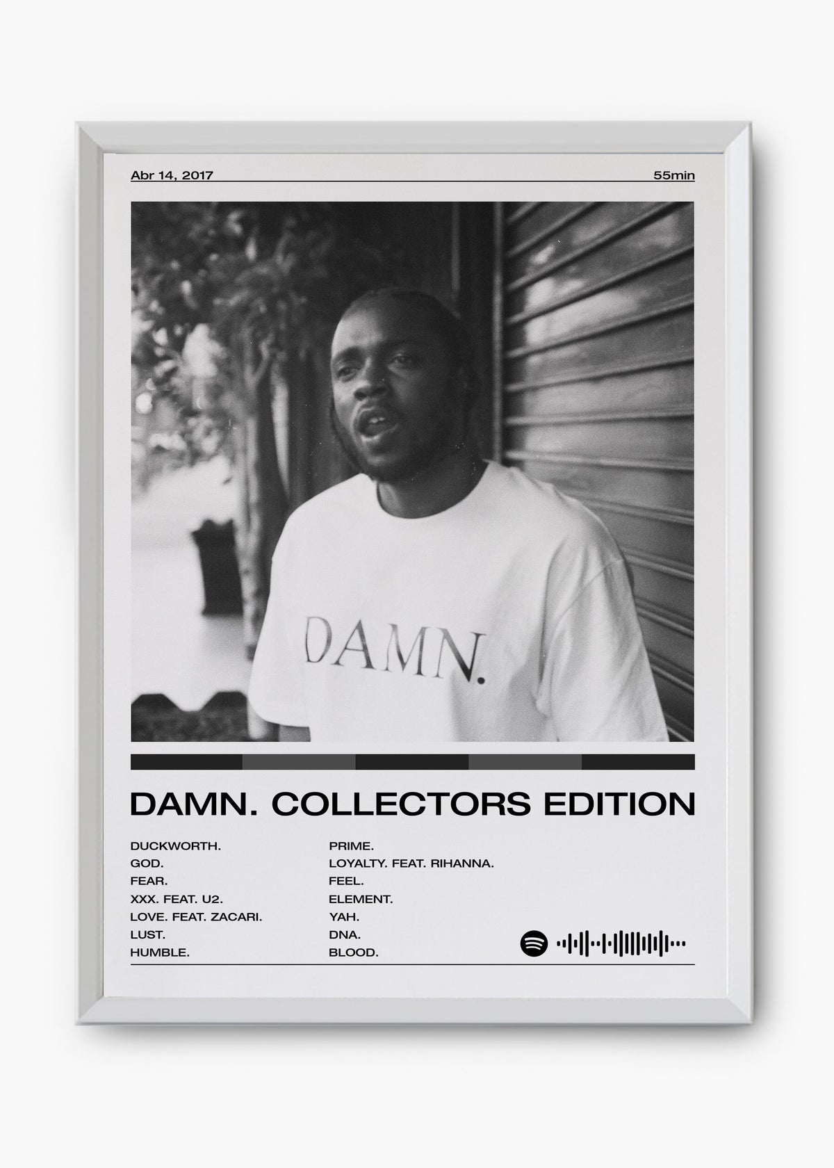 Quadro decorativo Kendrick Lamar Damn — arte de rap para parede | Cübe Quadros