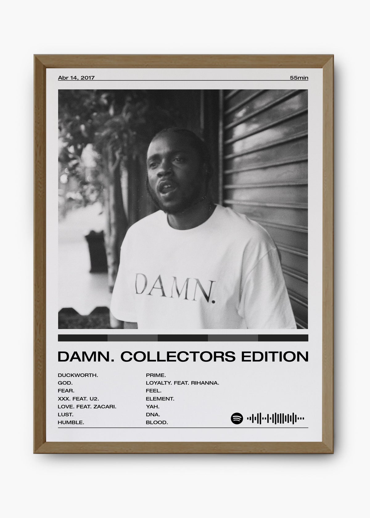 Quadro decorativo Kendrick Lamar Damn — arte de rap para parede | Cübe Quadros