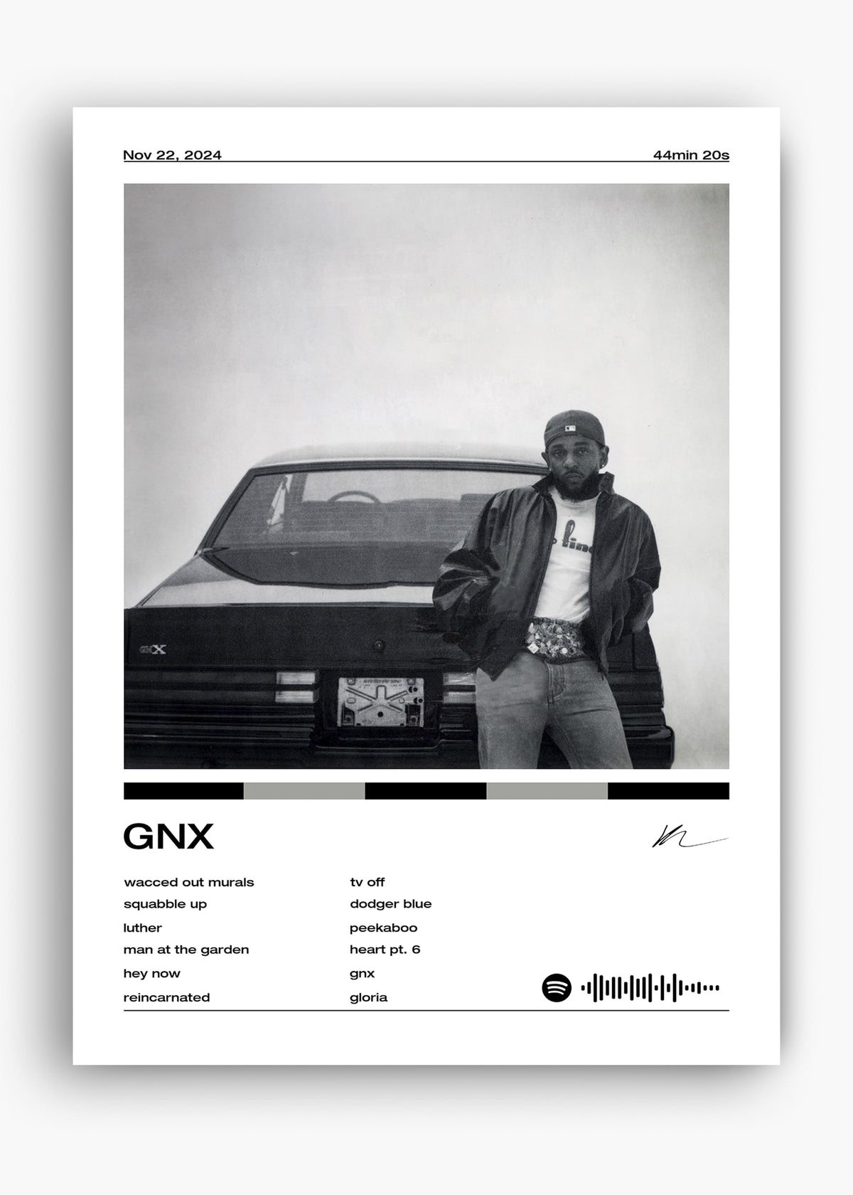 Quadro decorativo Kendrick Lamar GNX — arte de rap para parede | Cübe Quadros
