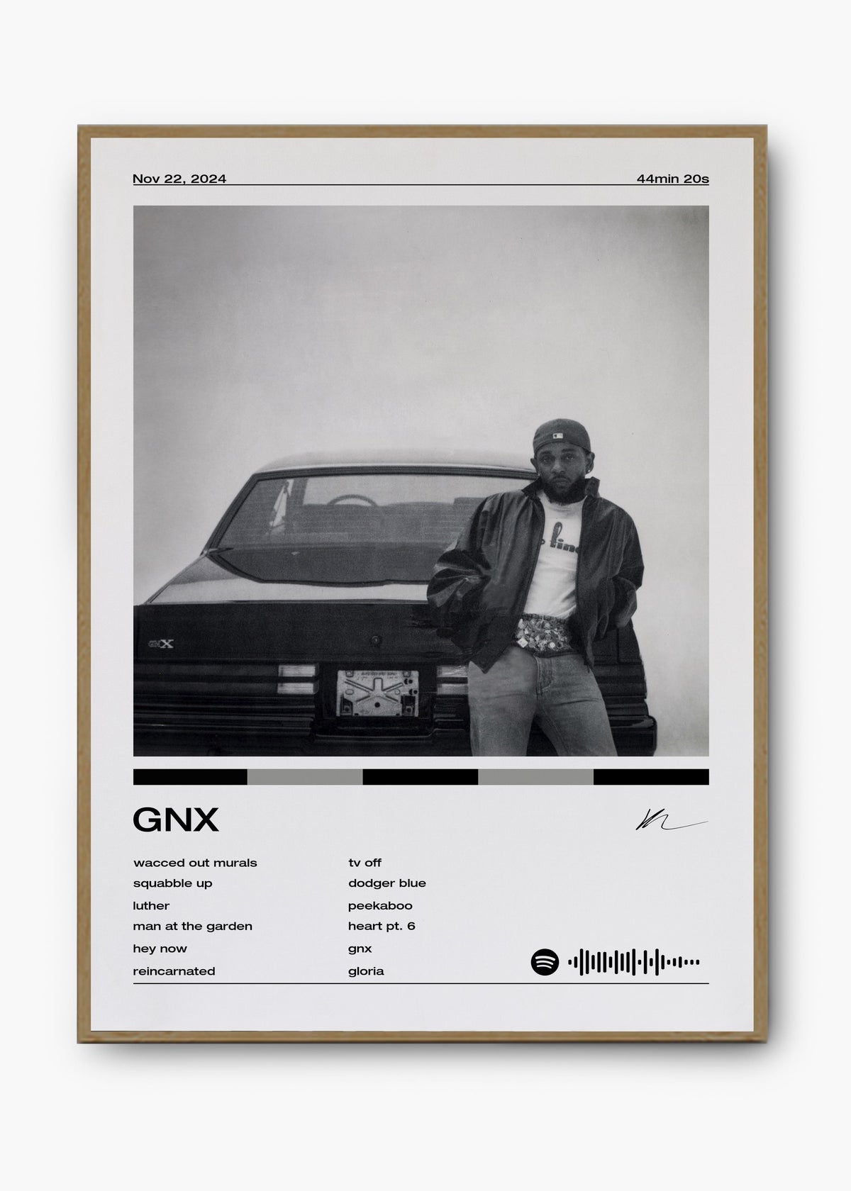 Quadro decorativo Kendrick Lamar GNX — arte de rap para parede | Cübe Quadros