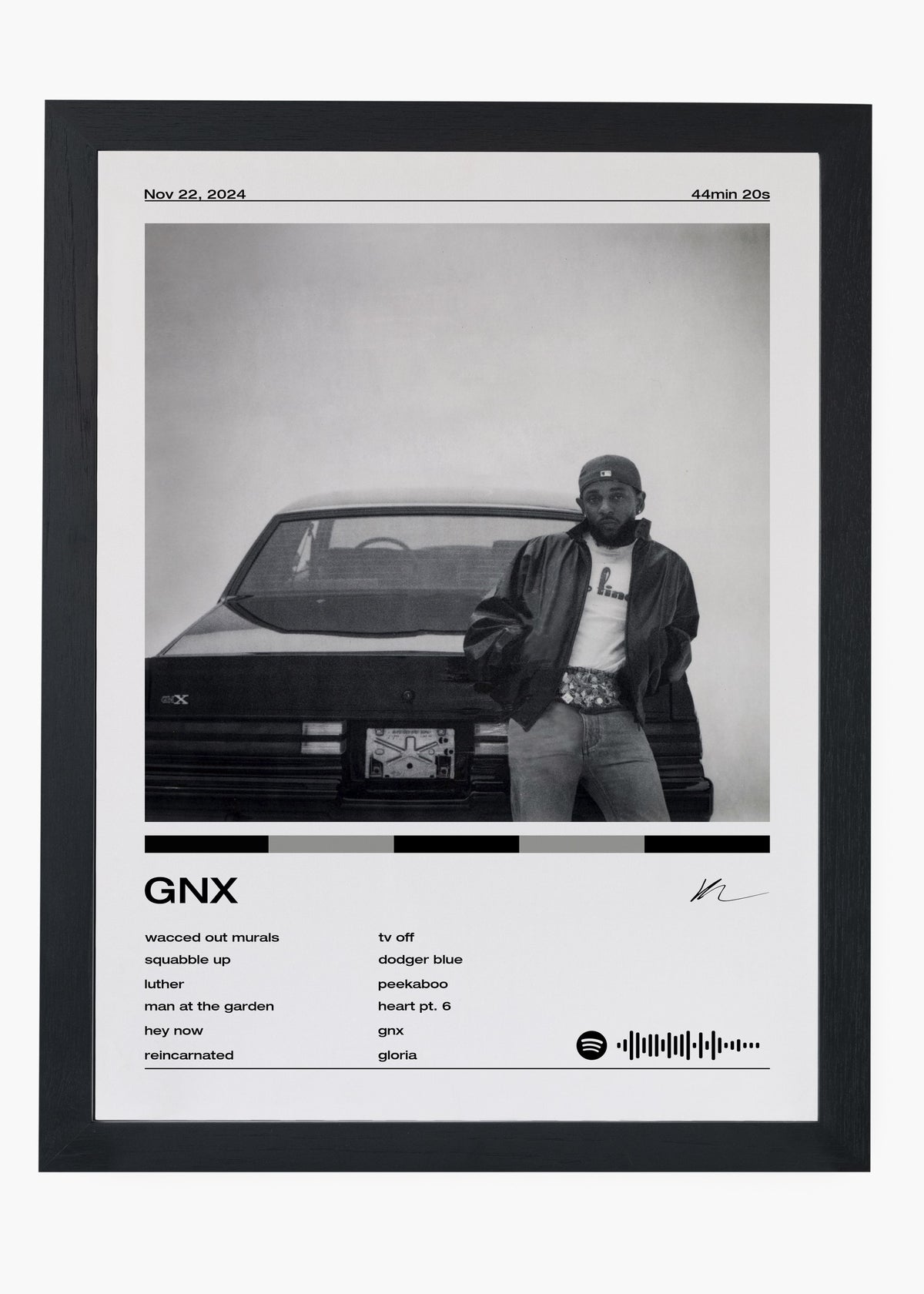 Quadro decorativo Kendrick Lamar GNX — arte de rap para parede | Cübe Quadros