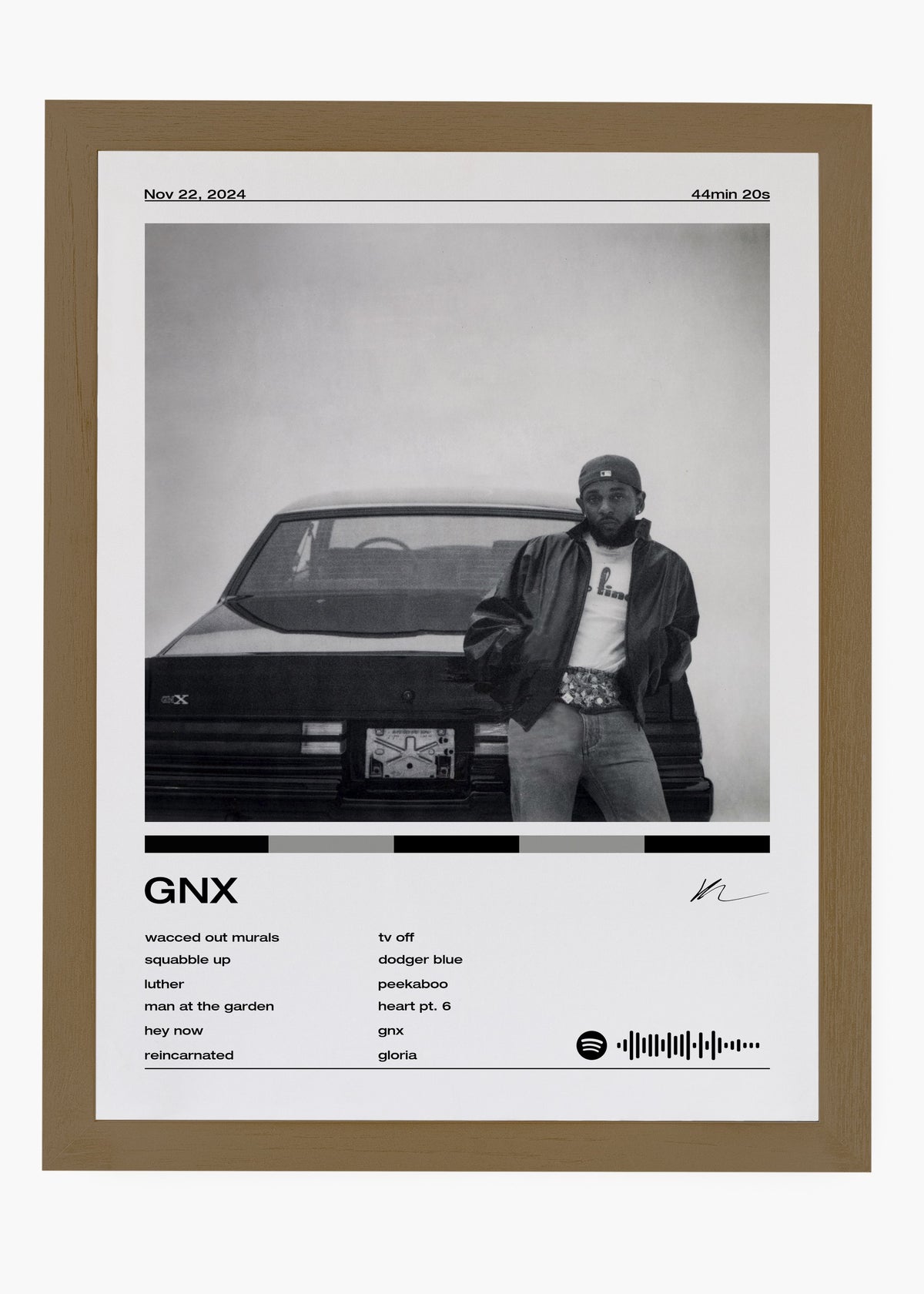Quadro decorativo Kendrick Lamar GNX — arte de rap para parede | Cübe Quadros