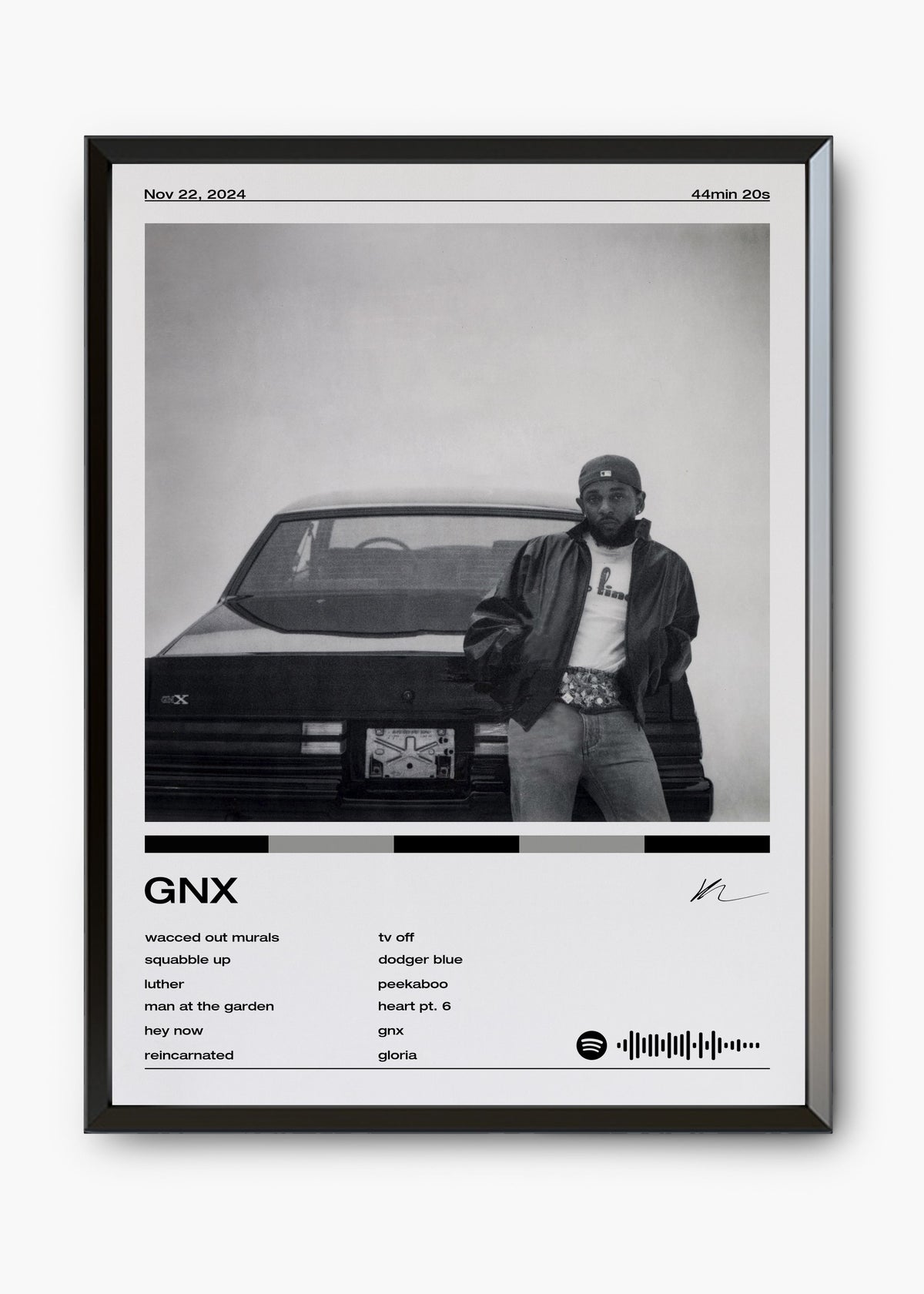 Quadro decorativo Kendrick Lamar GNX — arte de rap para parede | Cübe Quadros