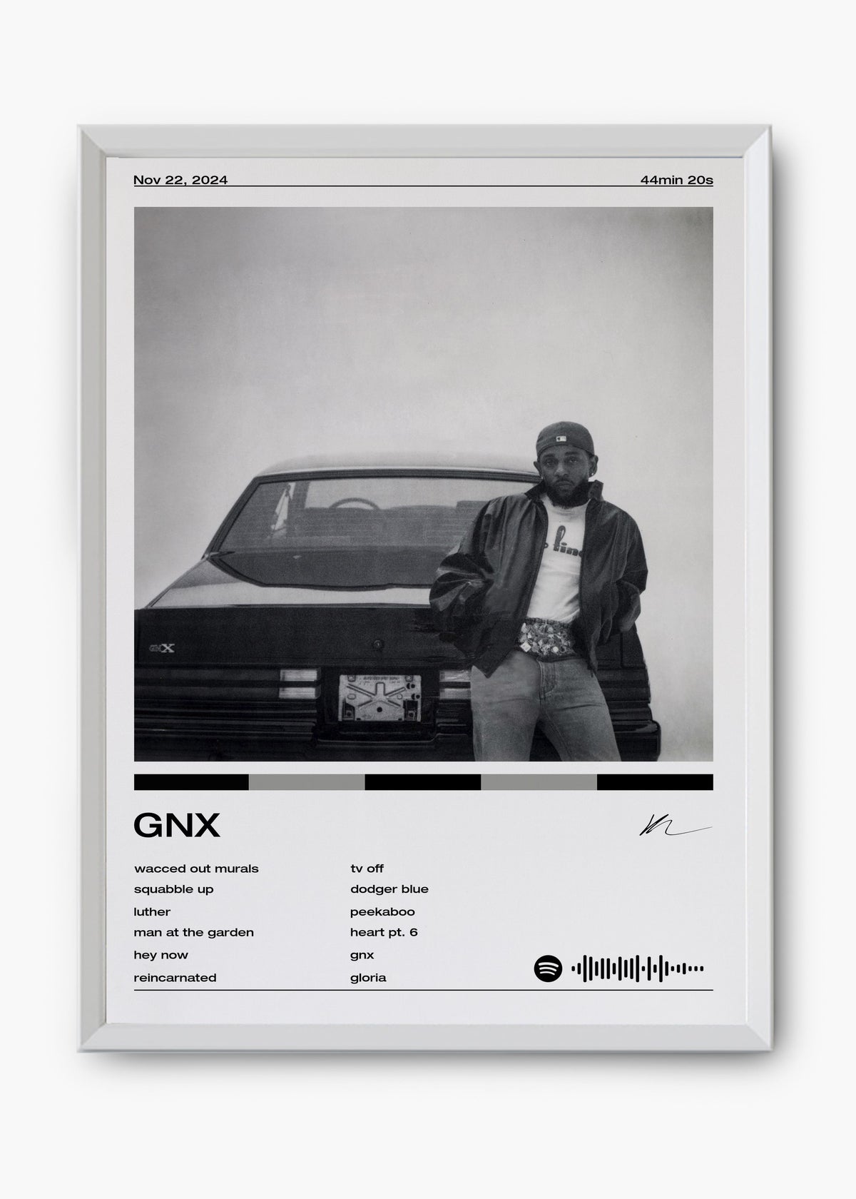 Quadro decorativo Kendrick Lamar GNX — arte de rap para parede | Cübe Quadros