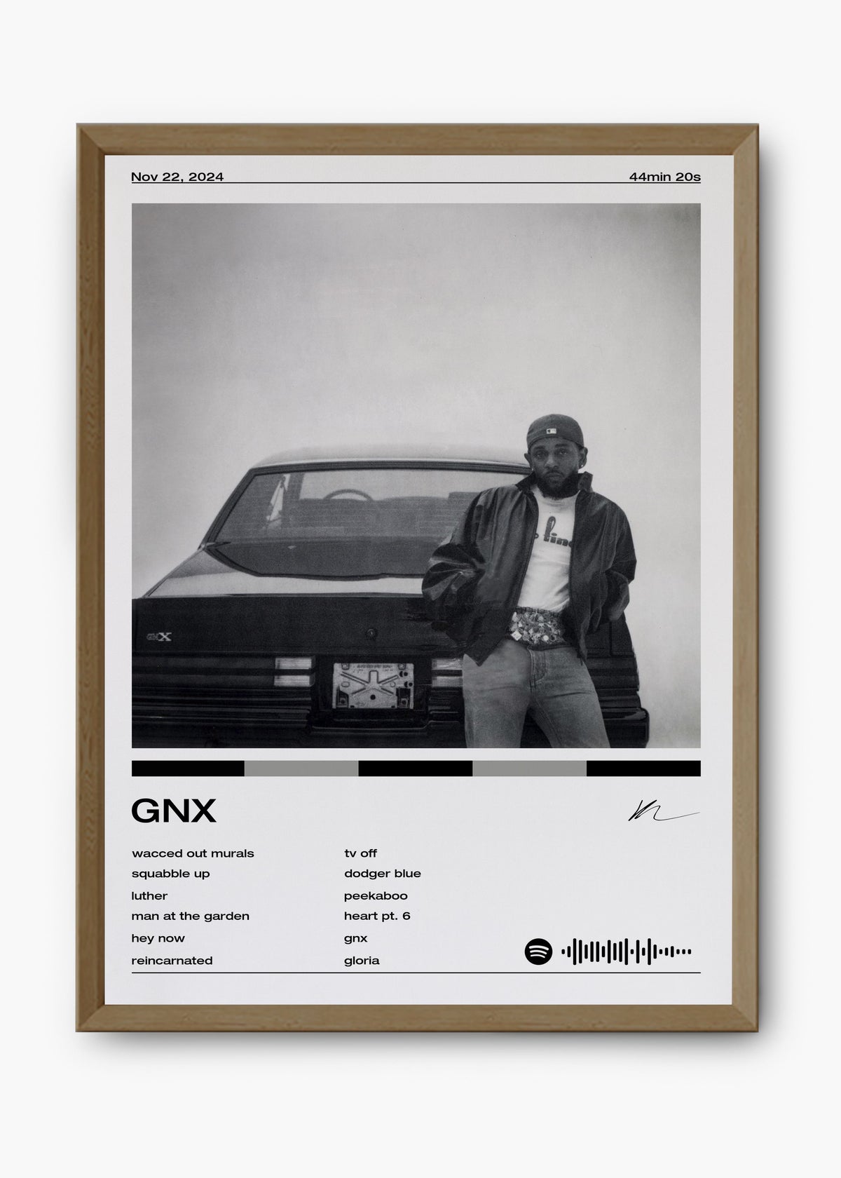 Quadro decorativo Kendrick Lamar GNX — arte de rap para parede | Cübe Quadros