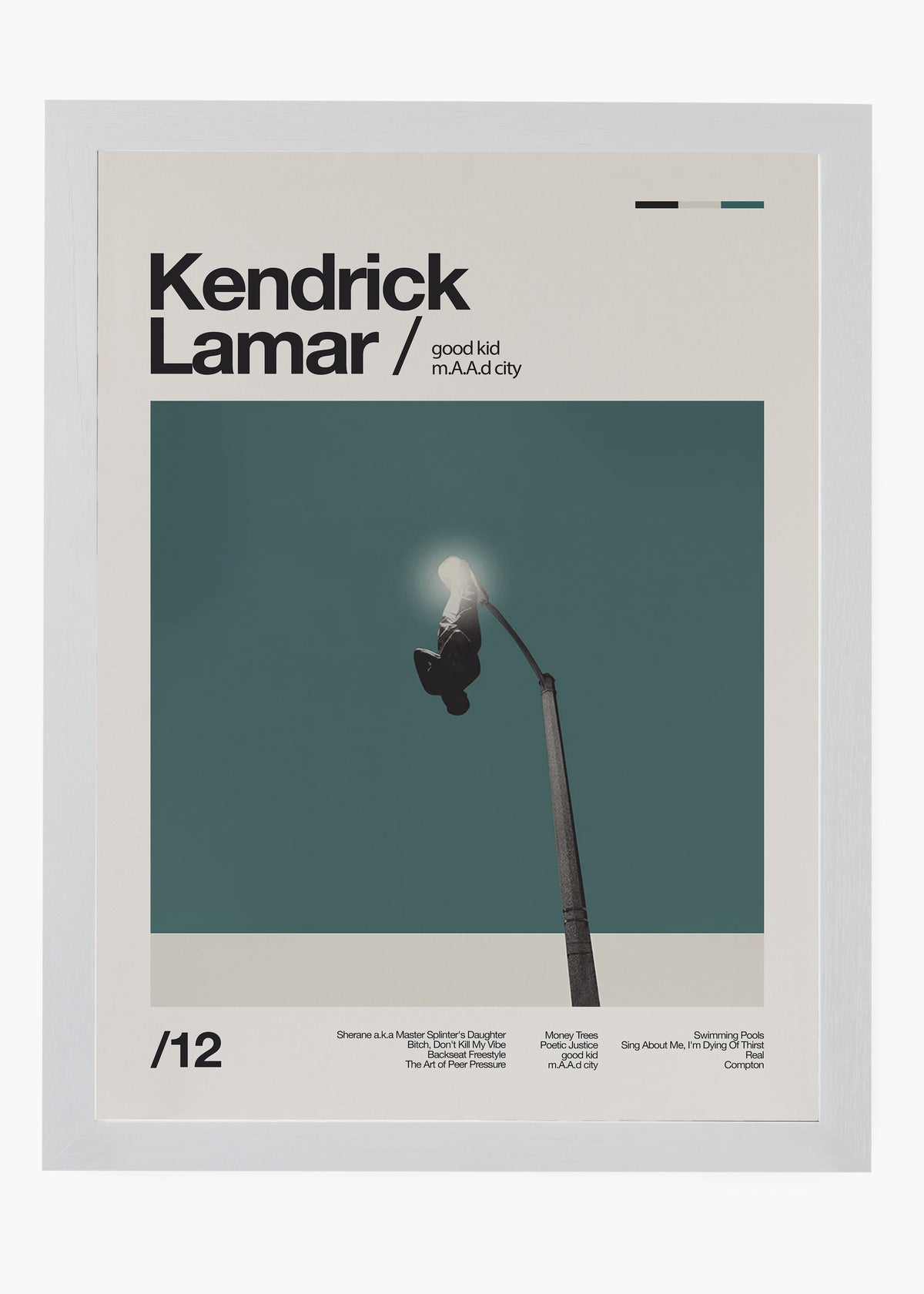 Quadro decorativo Kendrick Lamar Good Kid MAAD City — arte de rap para parede | Cübe Quadros