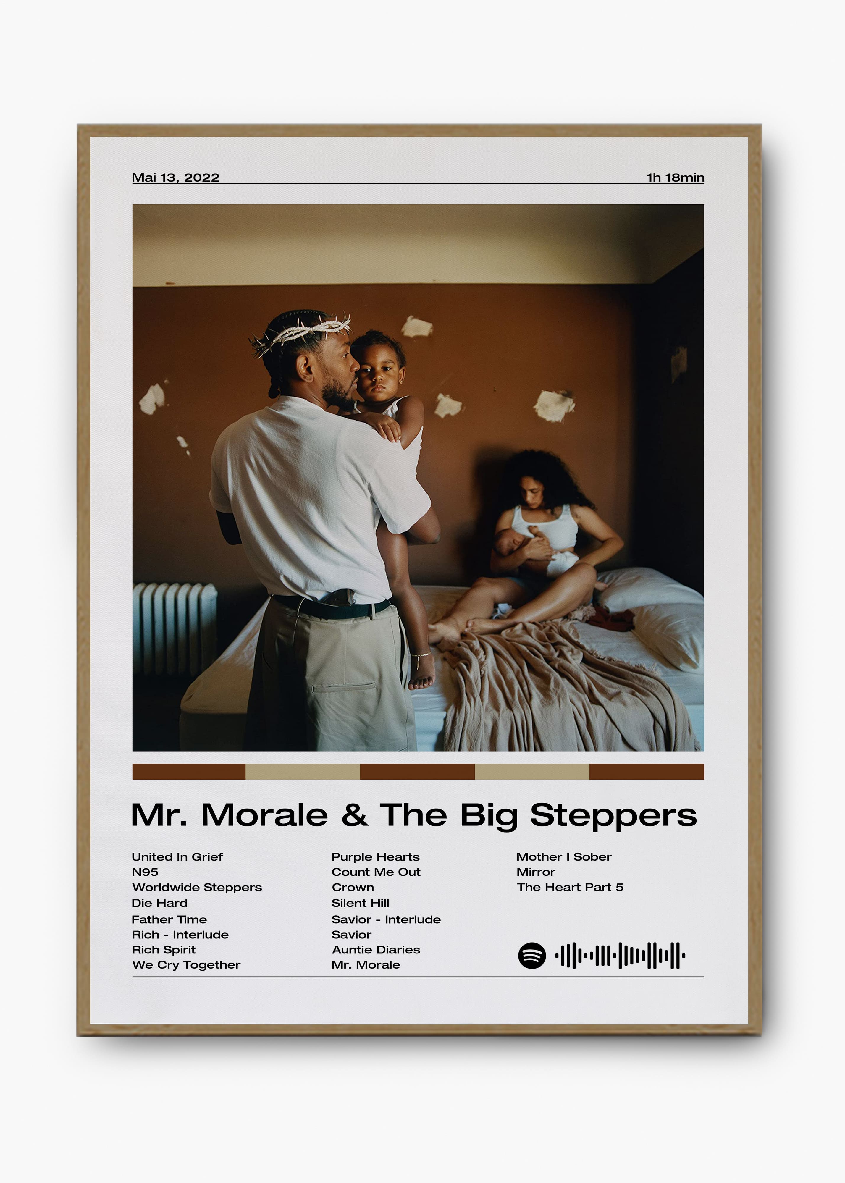 Quadro decorativo Kendrick Lamar Mr. Morale The Big Steppers — arte de rap para parede | Cübe Quadros