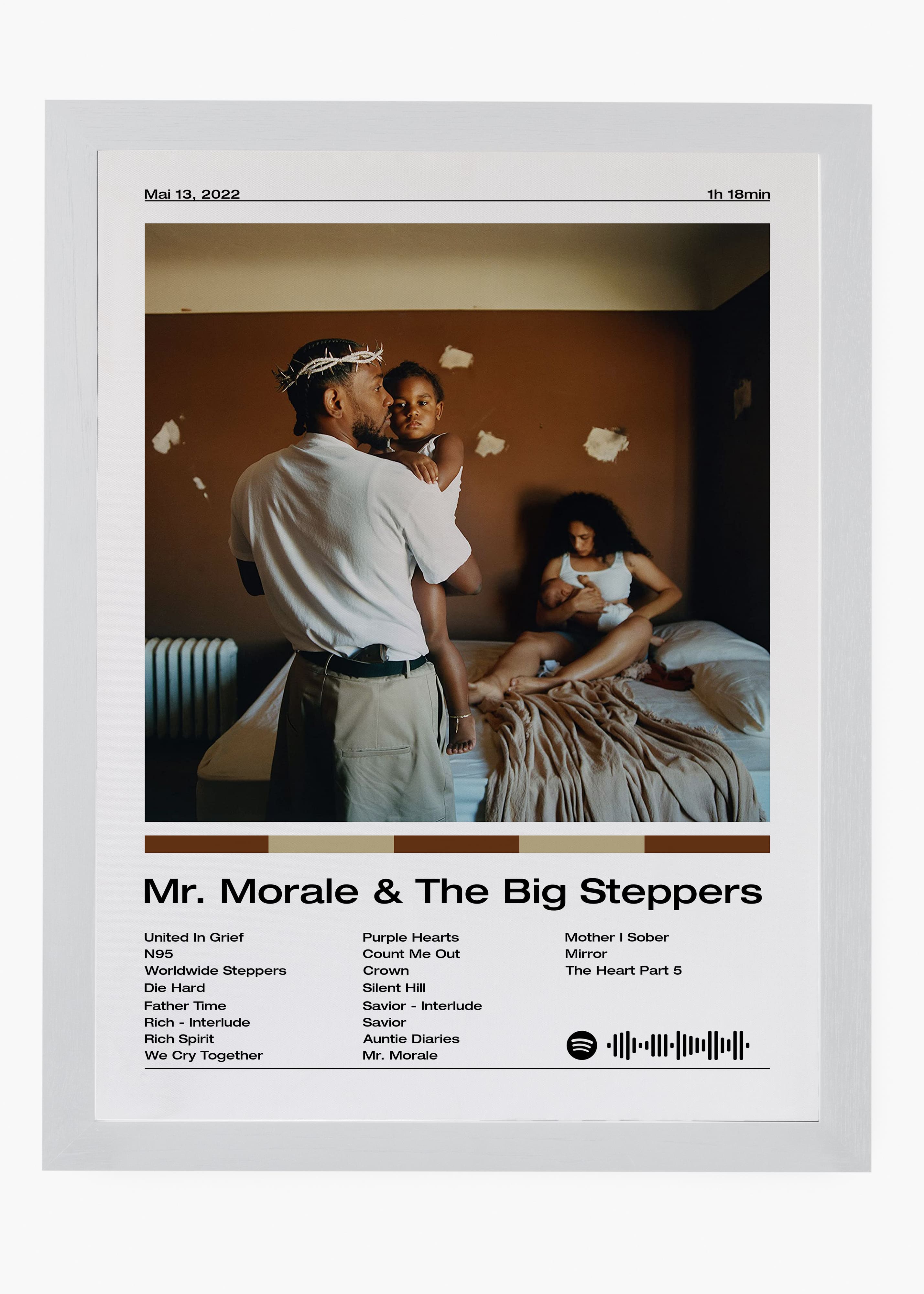 Quadro decorativo Kendrick Lamar Mr. Morale The Big Steppers — arte de rap para parede | Cübe Quadros
