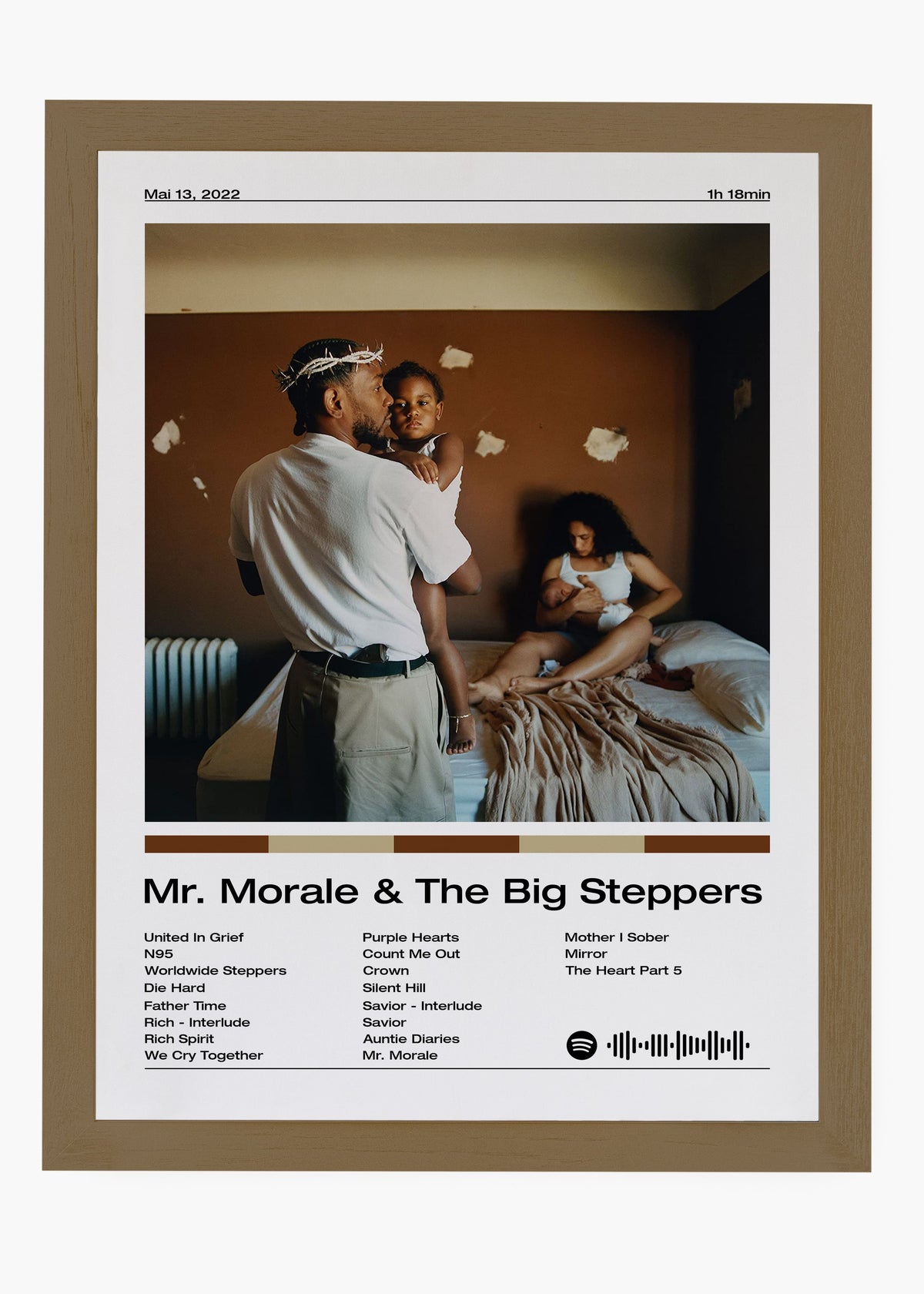 Quadro decorativo Kendrick Lamar Mr. Morale The Big Steppers — arte de rap para parede | Cübe Quadros
