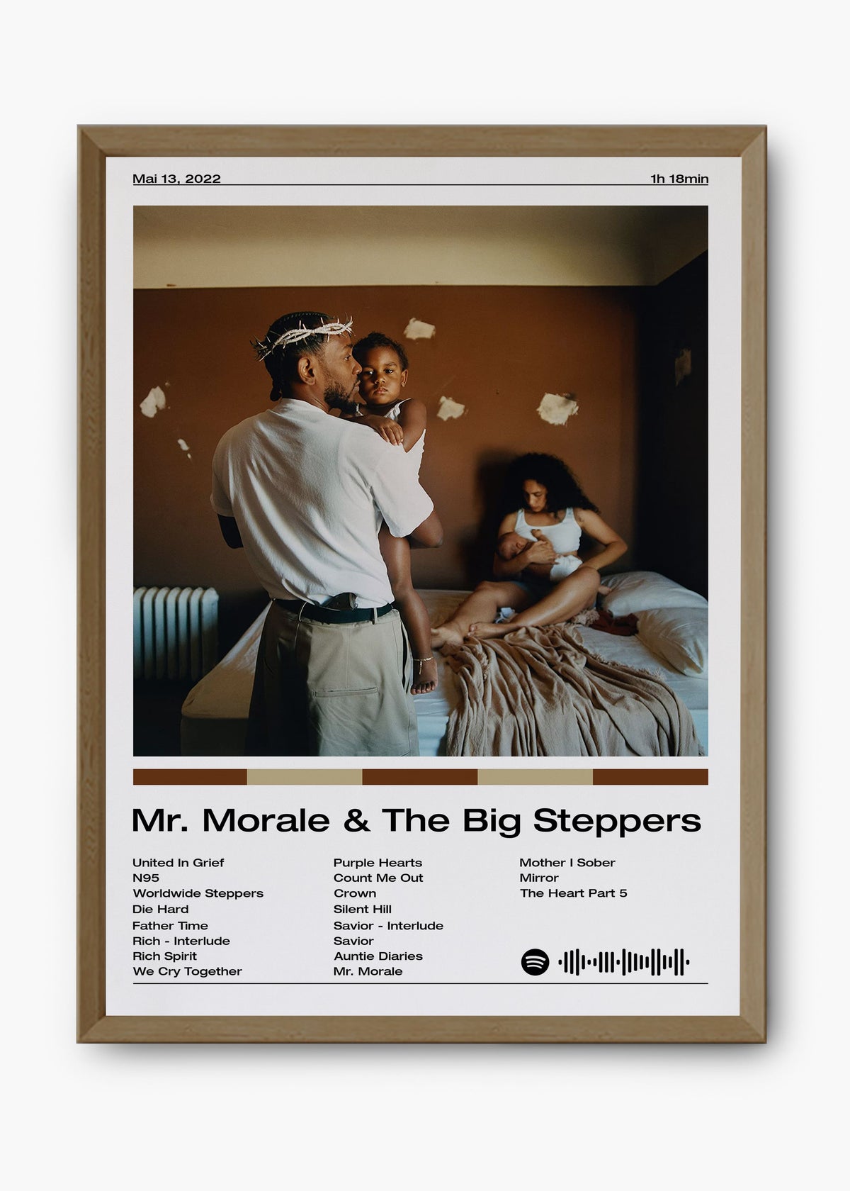 Quadro decorativo Kendrick Lamar Mr. Morale The Big Steppers — arte de rap para parede | Cübe Quadros