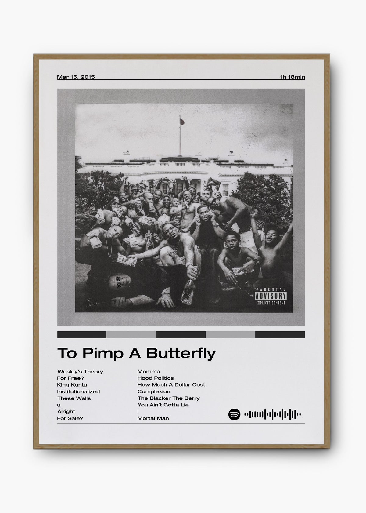 Quadro decorativo Kendrick Lamar To Pimp a Butterfly — arte de rap para parede | Cübe Quadros