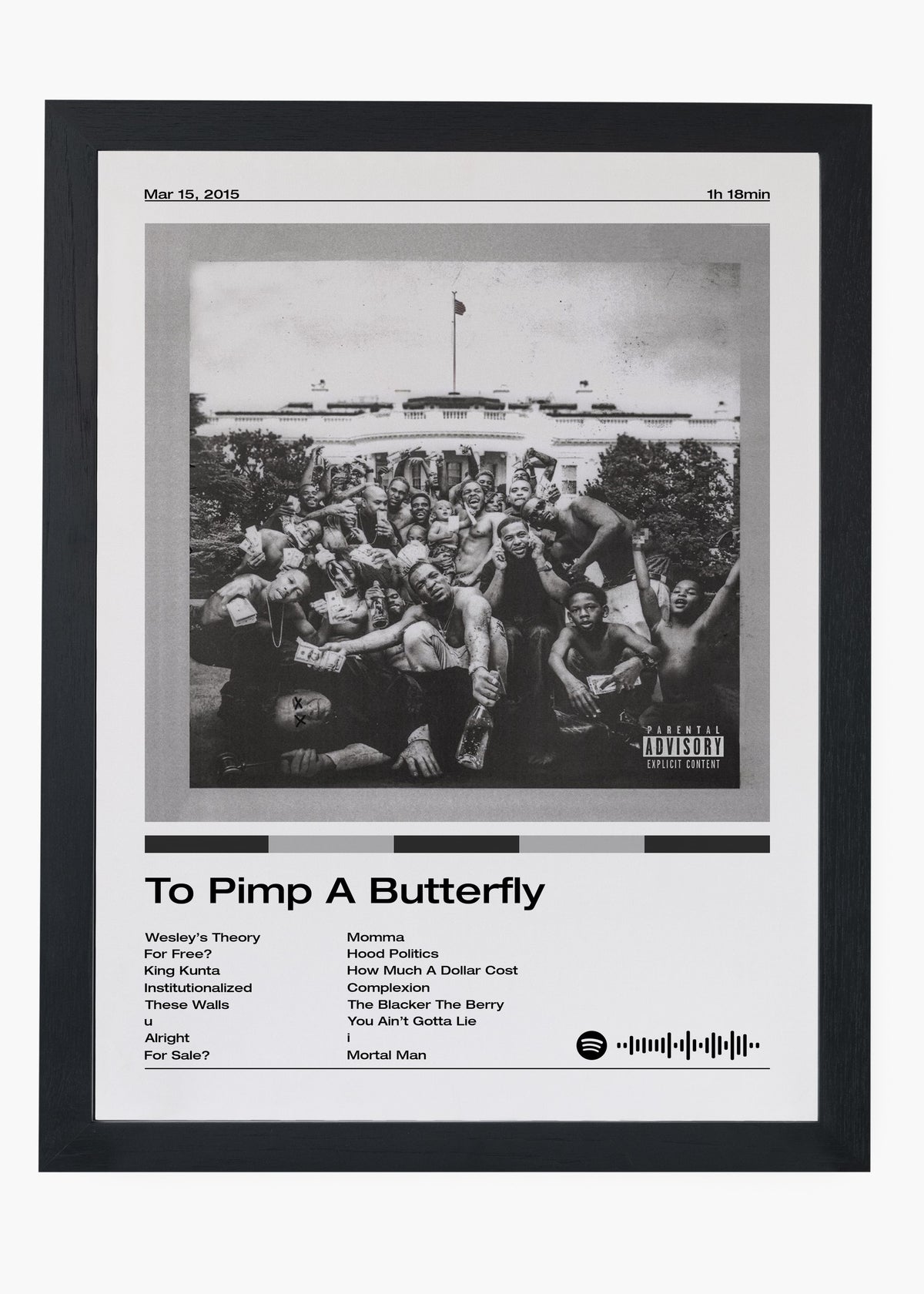 Quadro decorativo Kendrick Lamar To Pimp a Butterfly — arte de rap para parede | Cübe Quadros