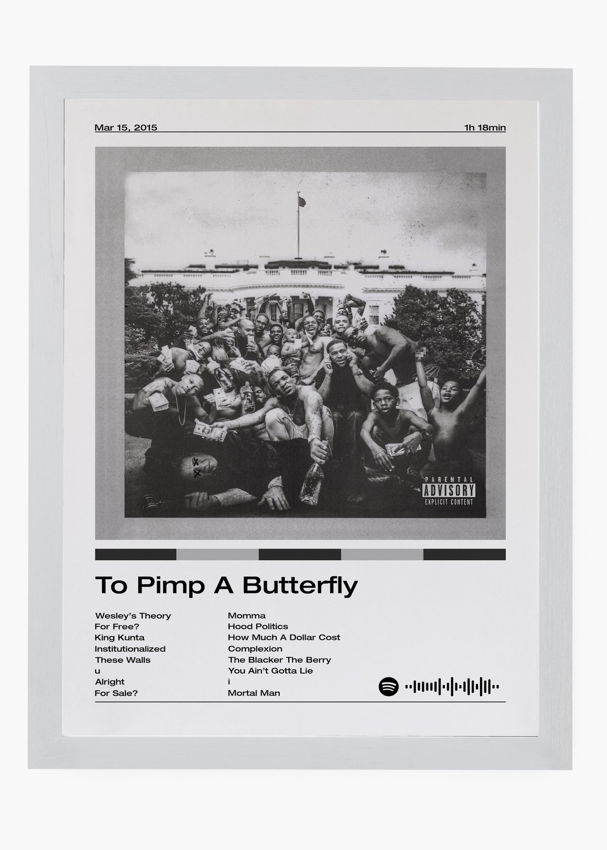 Quadro decorativo Kendrick Lamar To Pimp a Butterfly — arte de rap para parede | Cübe Quadros