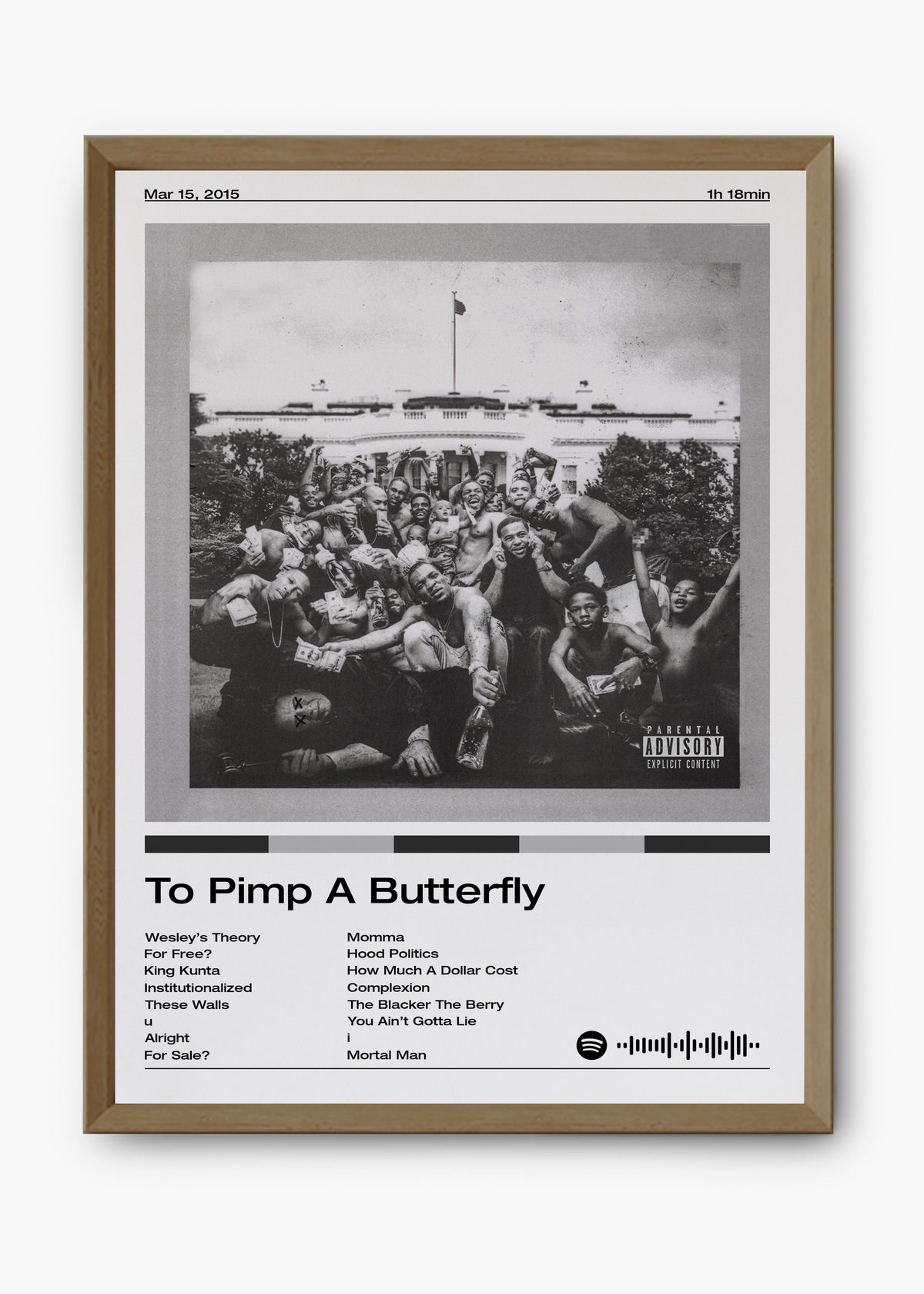Quadro decorativo Kendrick Lamar To Pimp a Butterfly — arte de rap para parede | Cübe Quadros