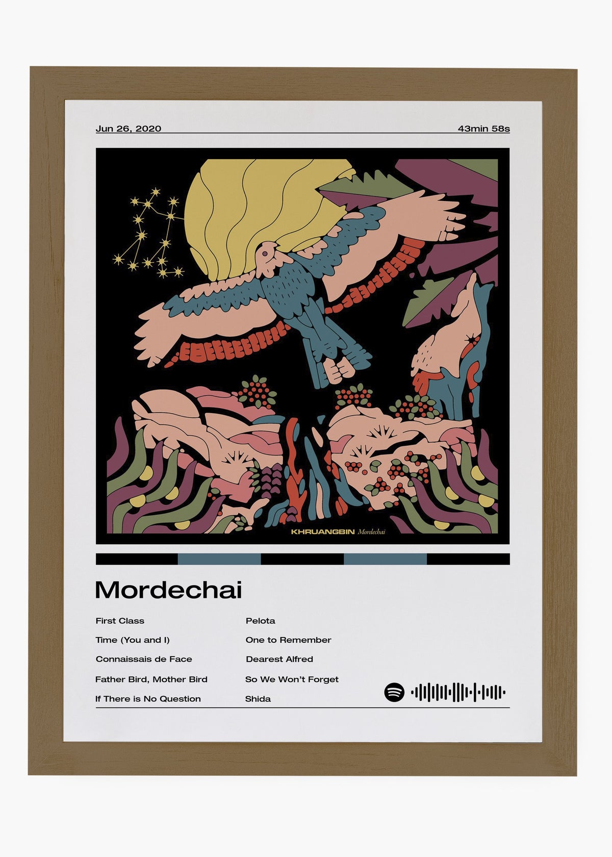 Quadro decorativo Khruangbin Mordechai — arte musical para parede | Cübe Quadros