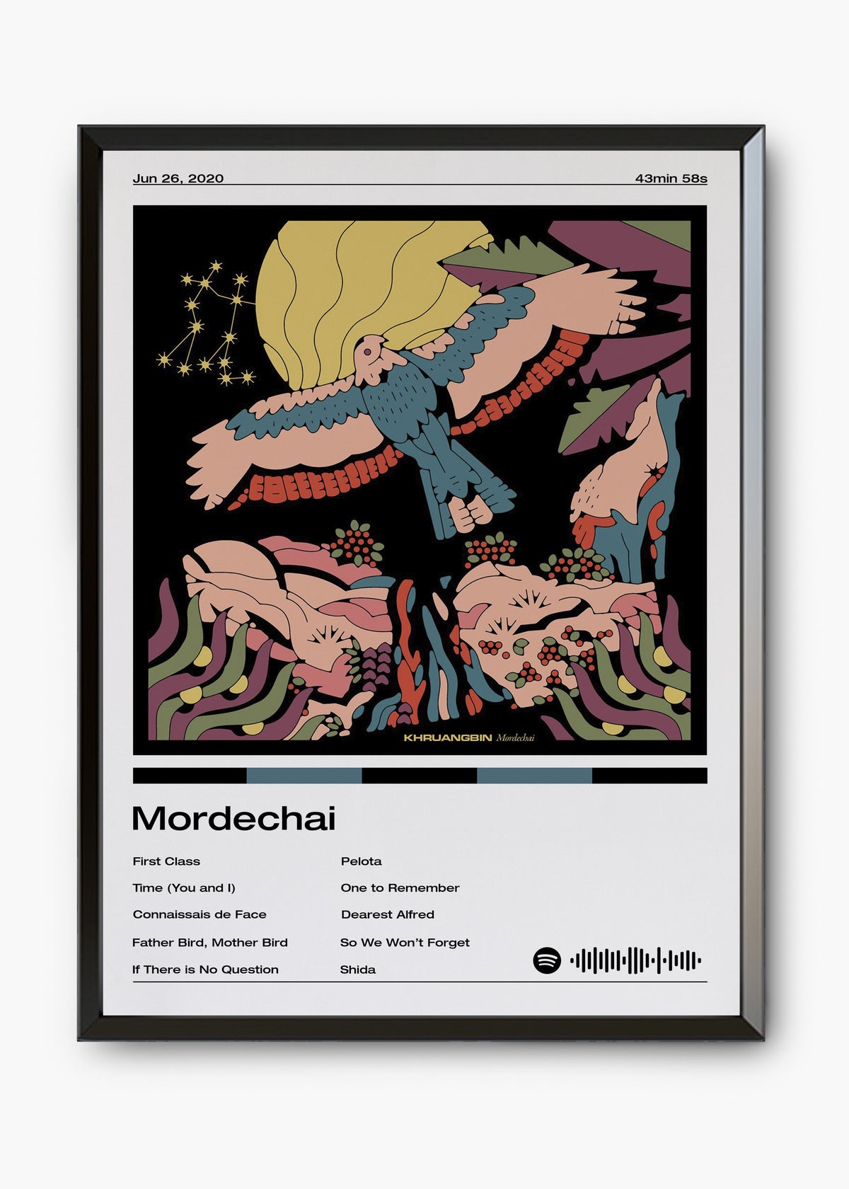 Quadro decorativo Khruangbin Mordechai — arte musical para parede | Cübe Quadros