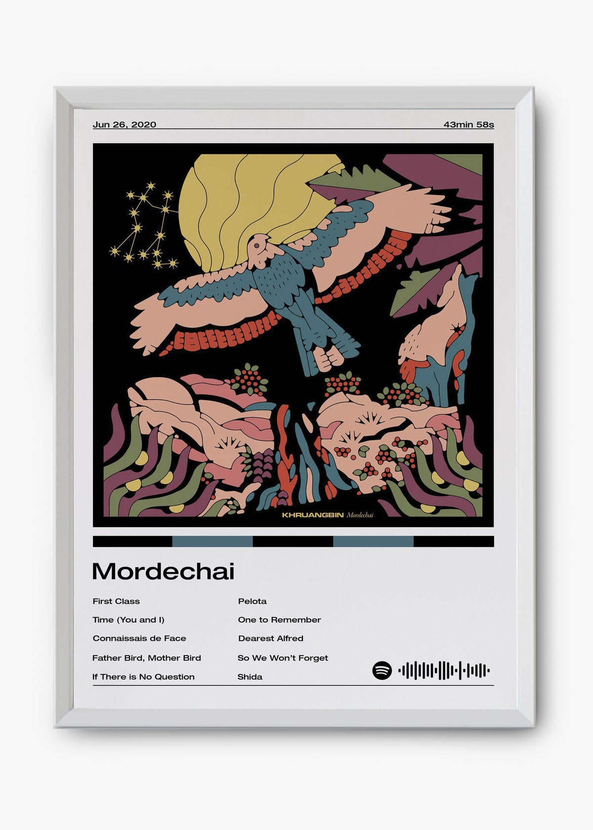 Quadro decorativo Khruangbin Mordechai — arte musical para parede | Cübe Quadros