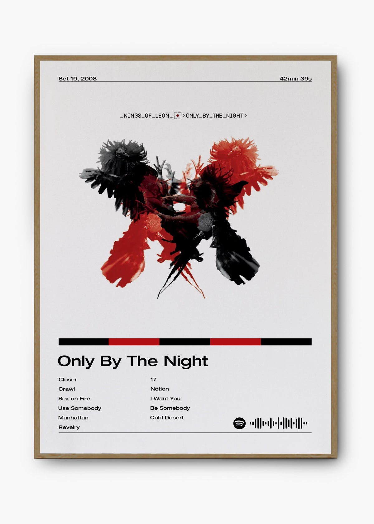 Quadro decorativo Kings of Leon Only by the Night — arte de rock para parede | Cübe Quadros