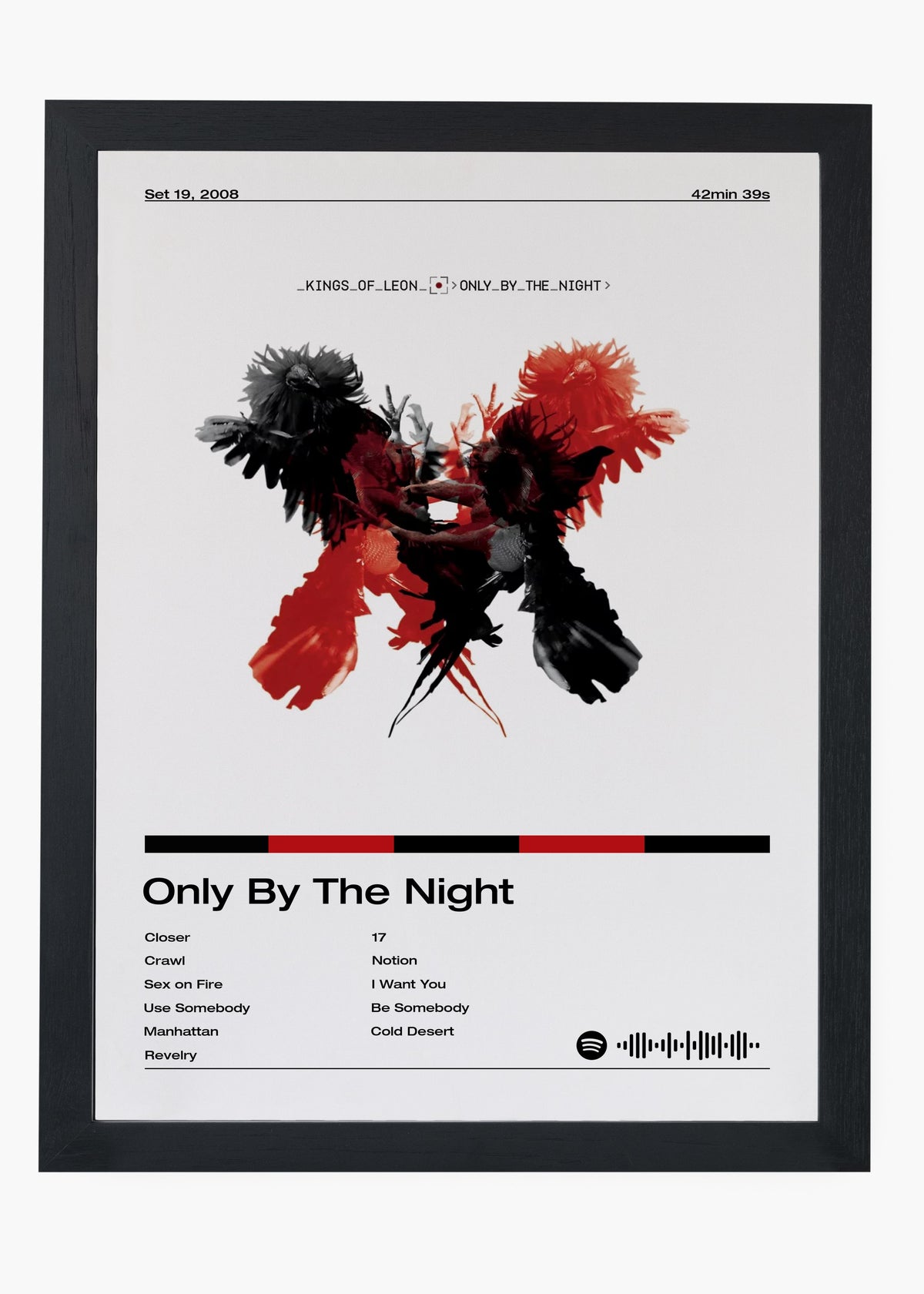 Quadro decorativo Kings of Leon Only by the Night — arte de rock para parede | Cübe Quadros