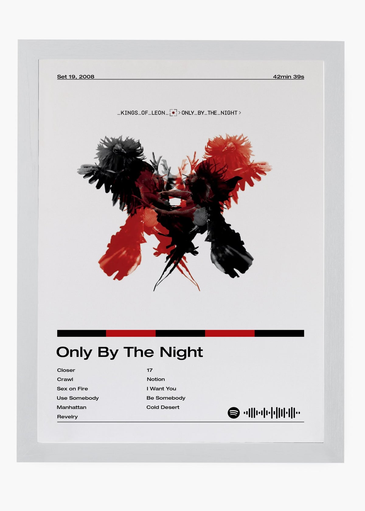 Quadro decorativo Kings of Leon Only by the Night — arte de rock para parede | Cübe Quadros