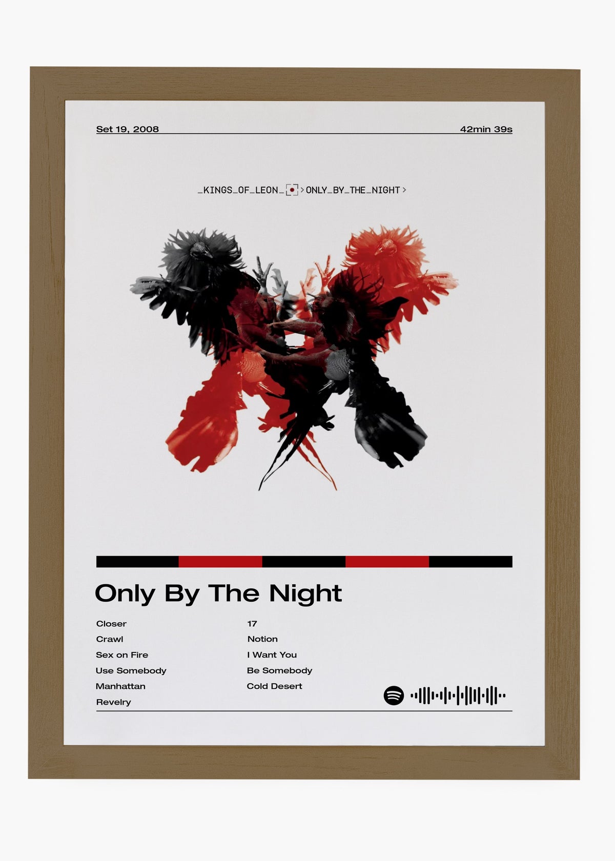 Quadro decorativo Kings of Leon Only by the Night — arte de rock para parede | Cübe Quadros