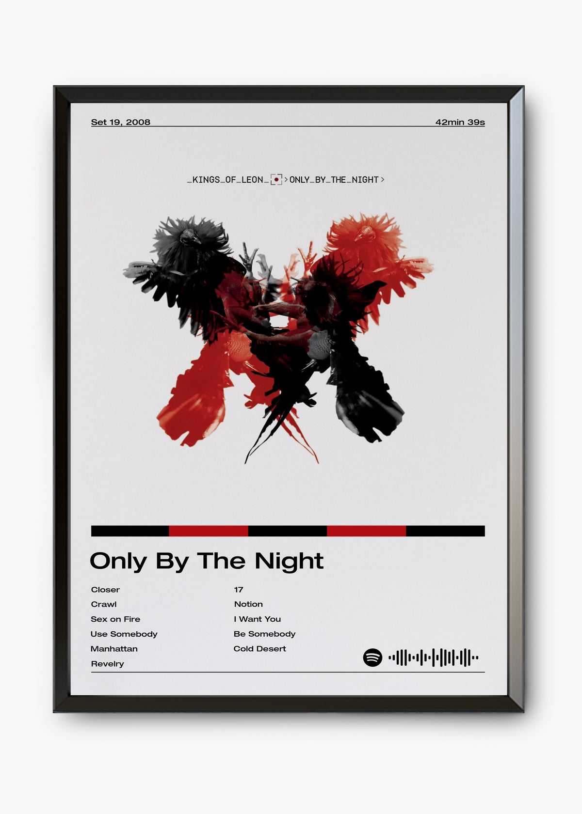 Quadro decorativo Kings of Leon Only by the Night — arte de rock para parede | Cübe Quadros