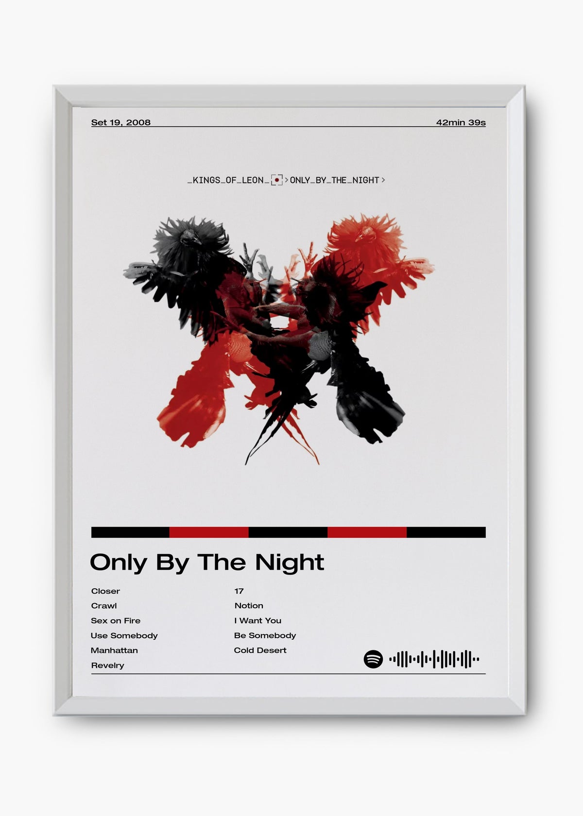 Quadro decorativo Kings of Leon Only by the Night — arte de rock para parede | Cübe Quadros