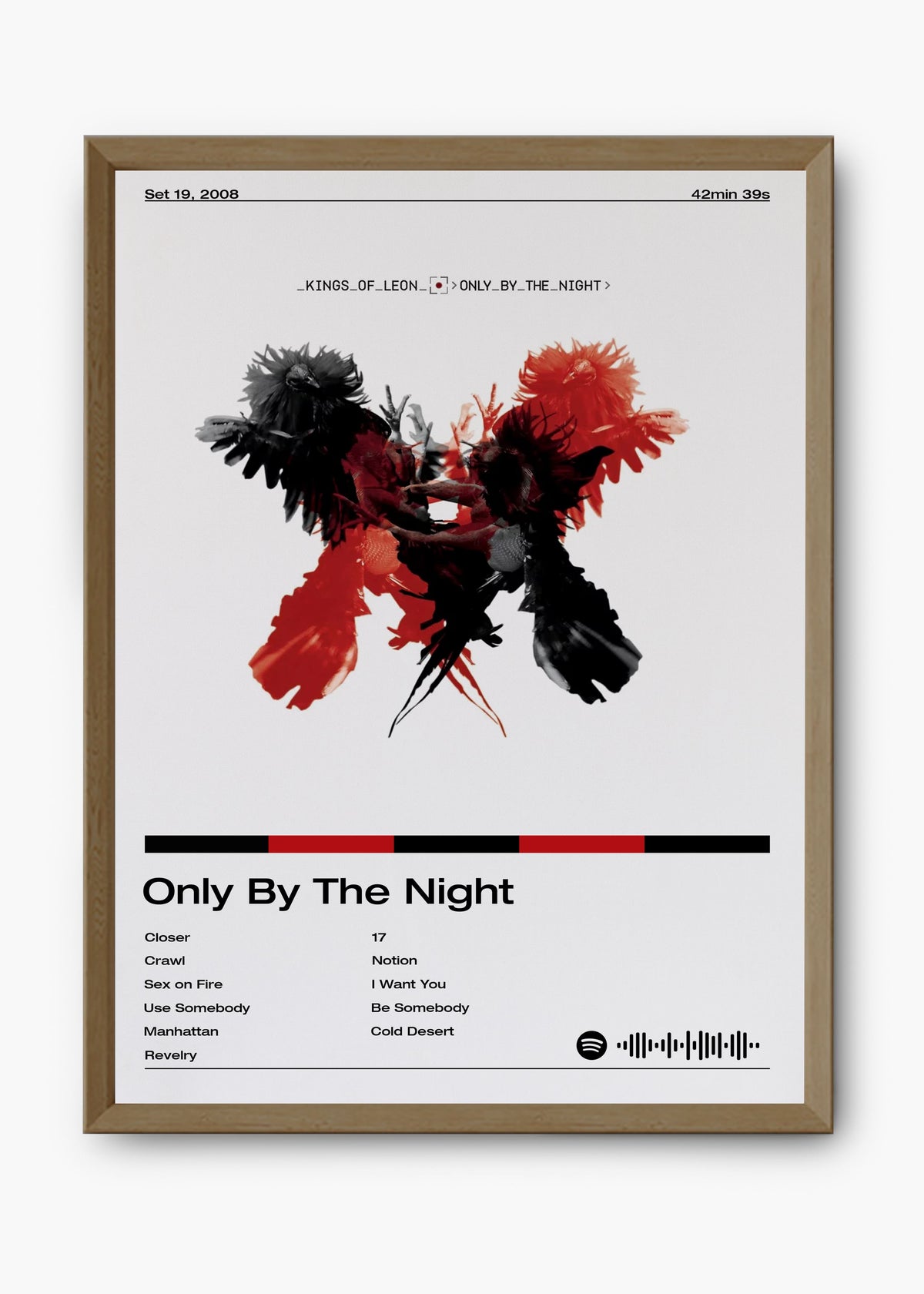 Quadro decorativo Kings of Leon Only by the Night — arte de rock para parede | Cübe Quadros