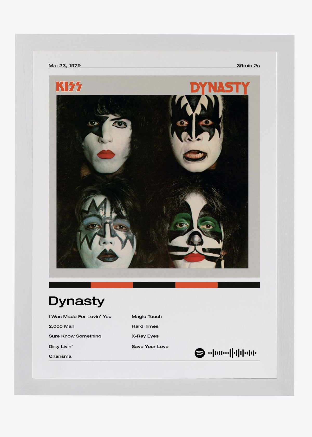 Quadro decorativo Kiss Dynasty — arte de rock para parede | Cübe Quadros
