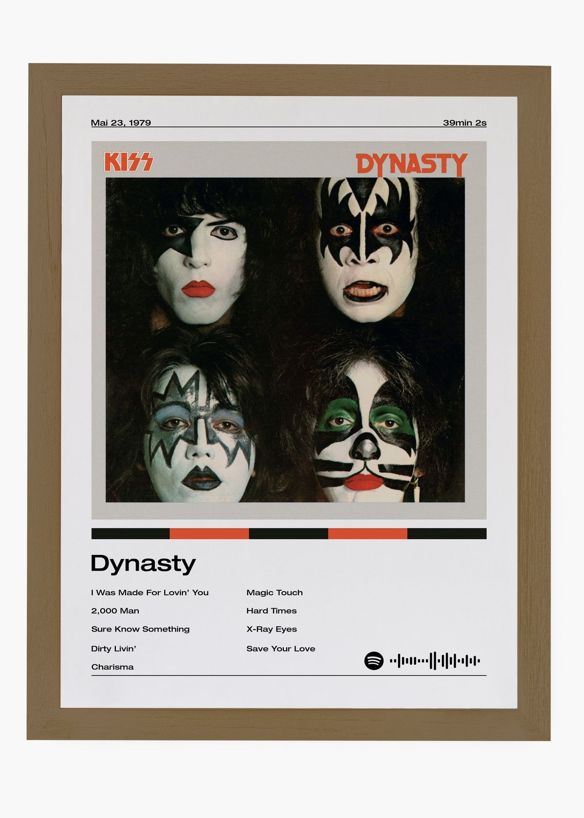 Quadro decorativo Kiss Dynasty — arte de rock para parede | Cübe Quadros