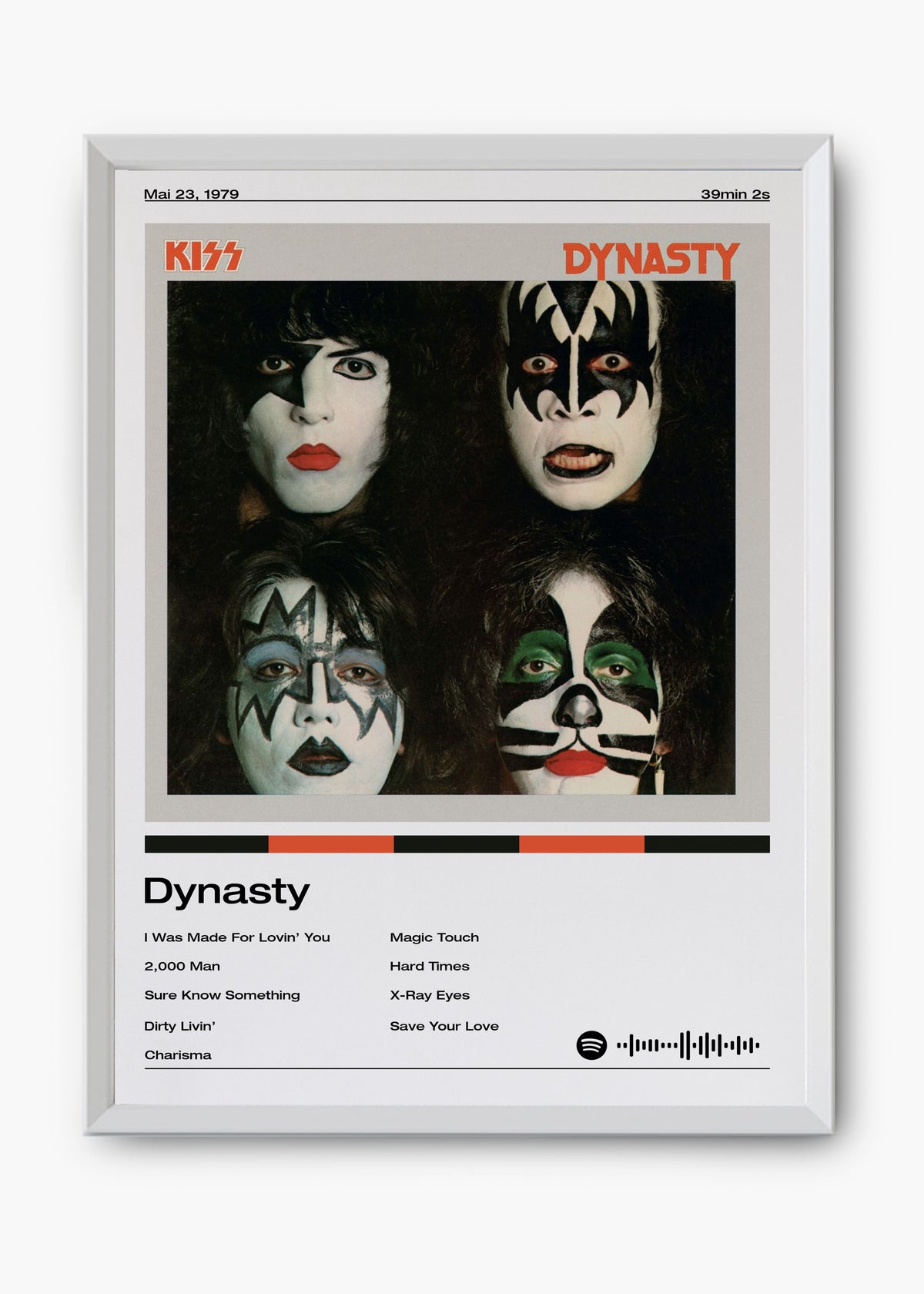 Quadro decorativo Kiss Dynasty — arte de rock para parede | Cübe Quadros