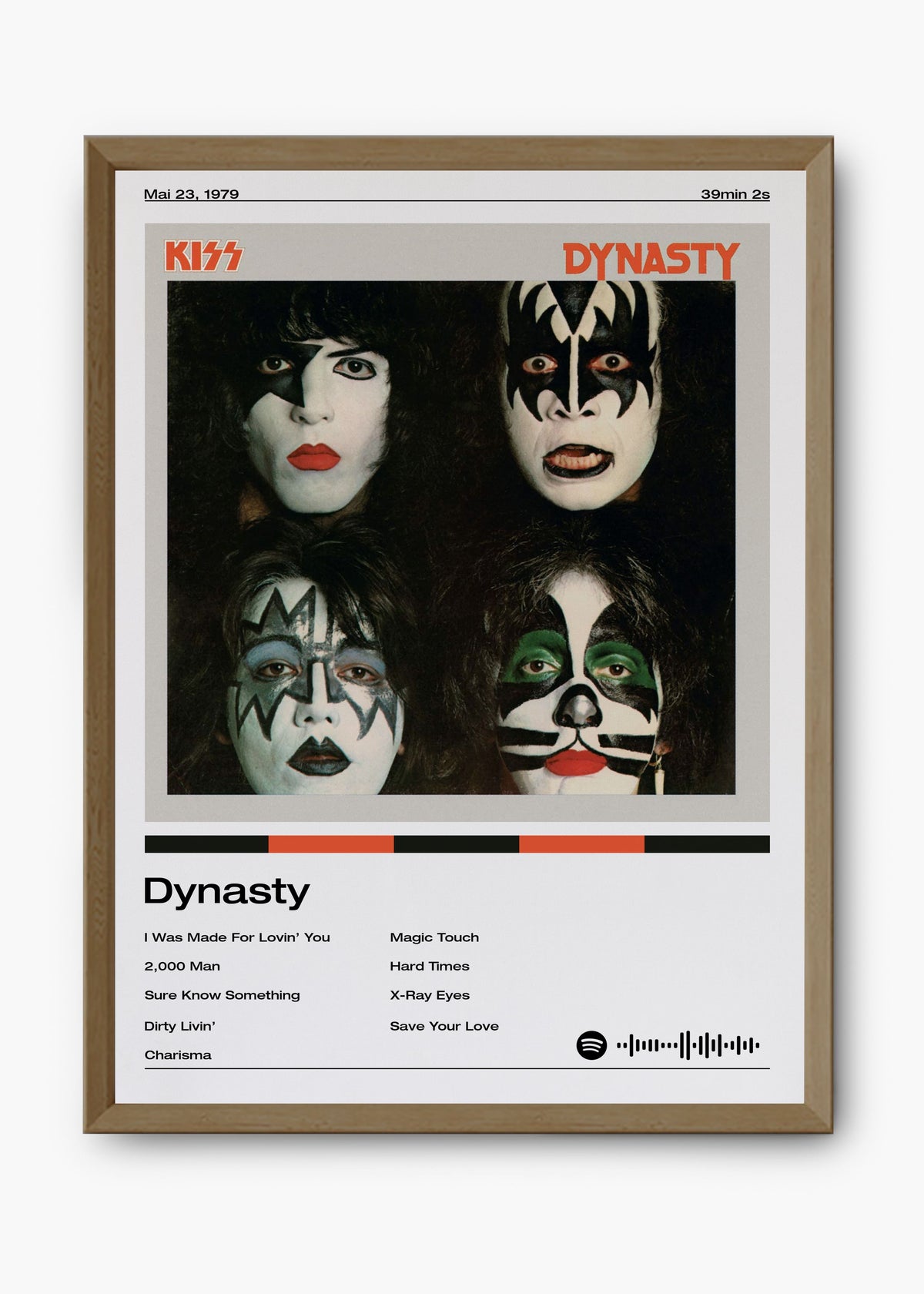 Quadro decorativo Kiss Dynasty — arte de rock para parede | Cübe Quadros