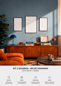 KIT 3 Quadros - Mix de Tamanhos (2un 30x45 + 40x60)